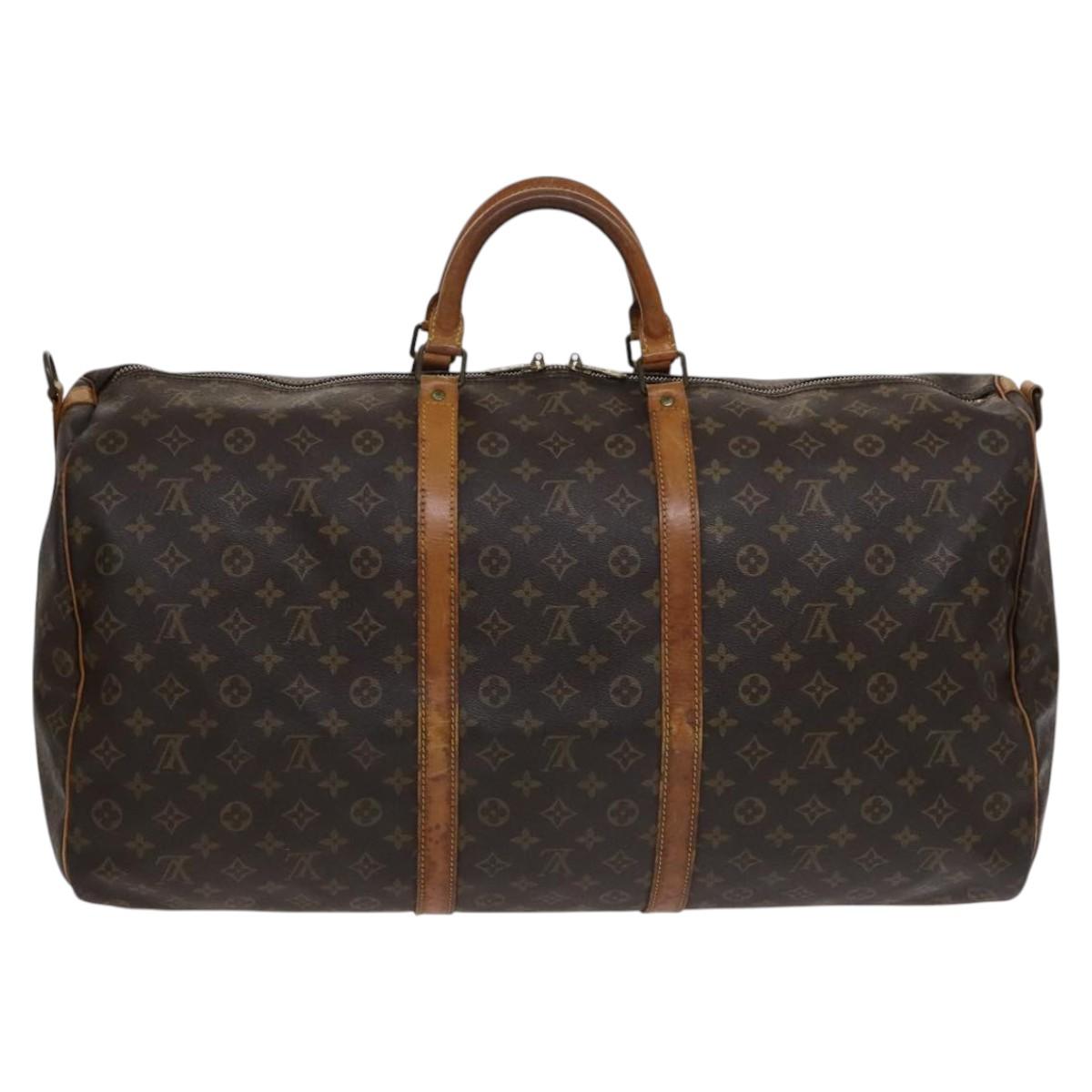 Louis Vuitton Keepall Bandoulière 60, Brown, Canvas, travel