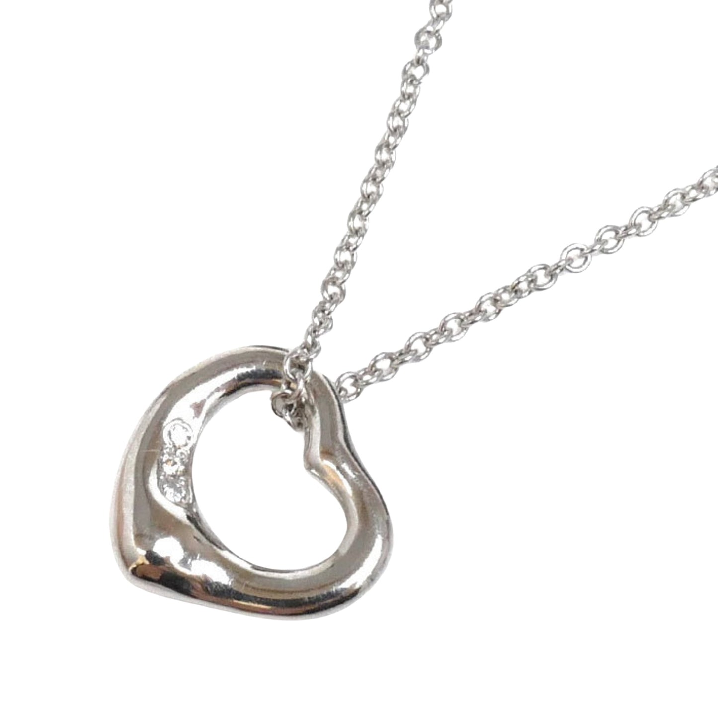 Tiffany & Co Open Heart, Silver, Platinum, necklace