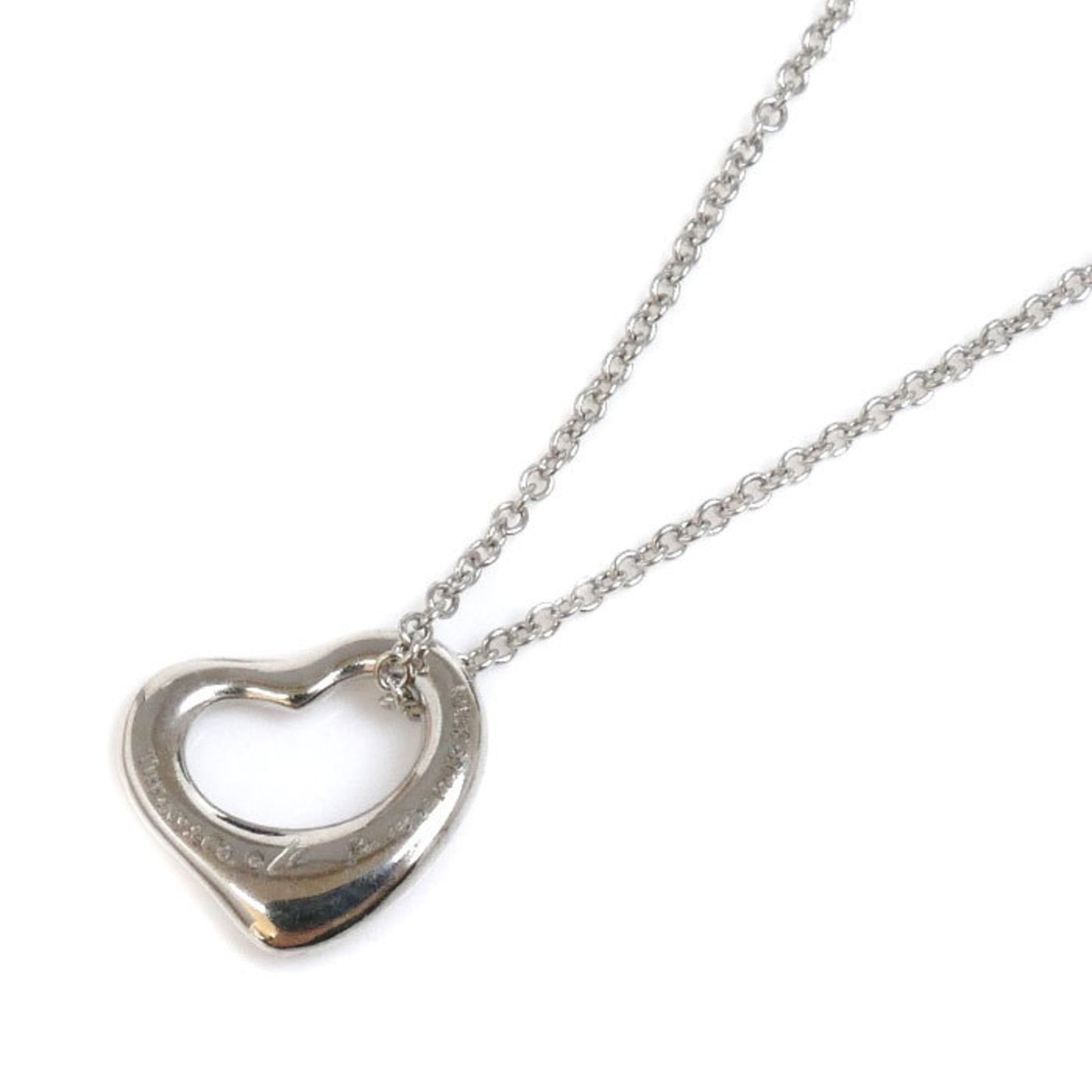 Tiffany & Co Open Heart, Silver, Platinum, necklace