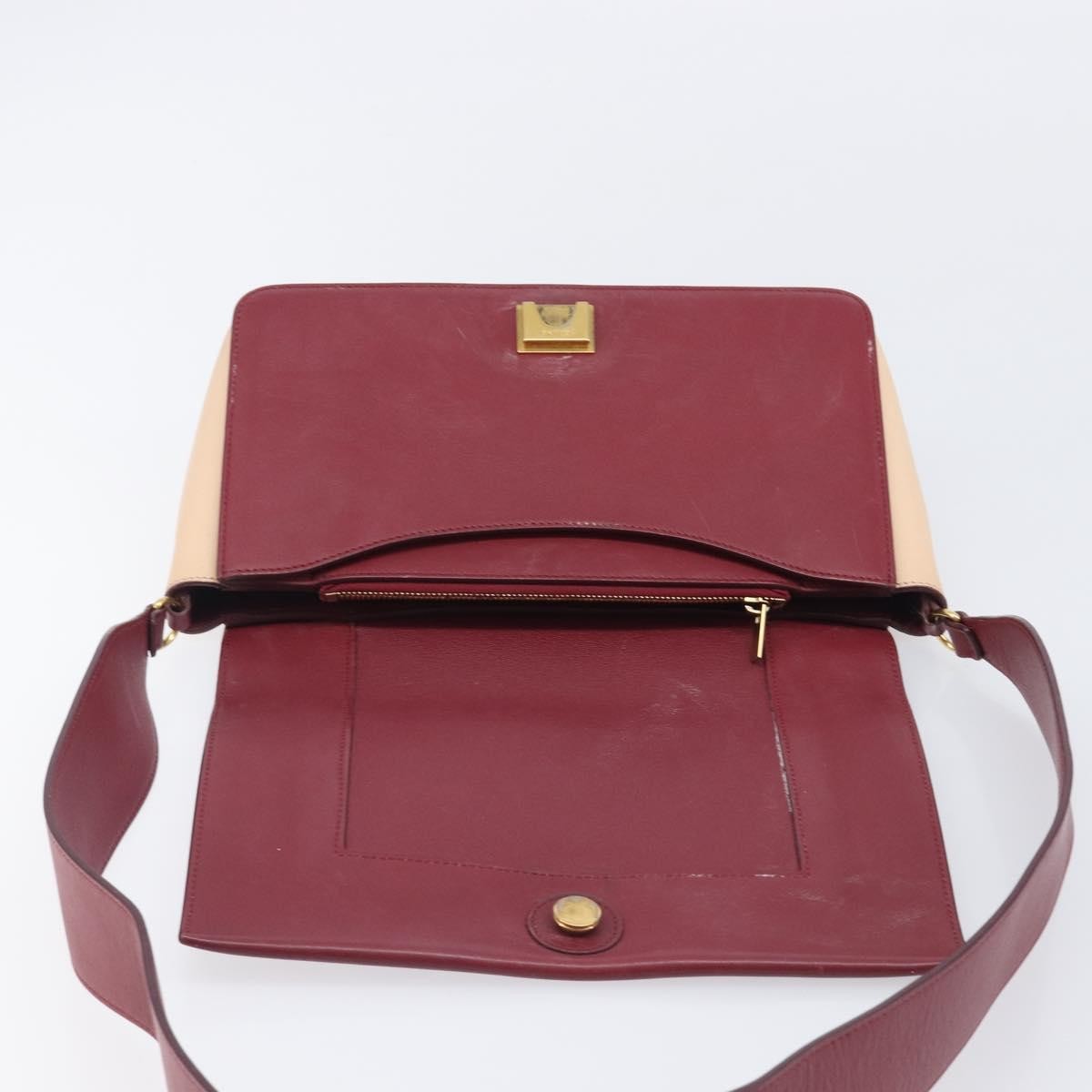 Celine Frame Leather, Beige, Leather, Shoulder Bag