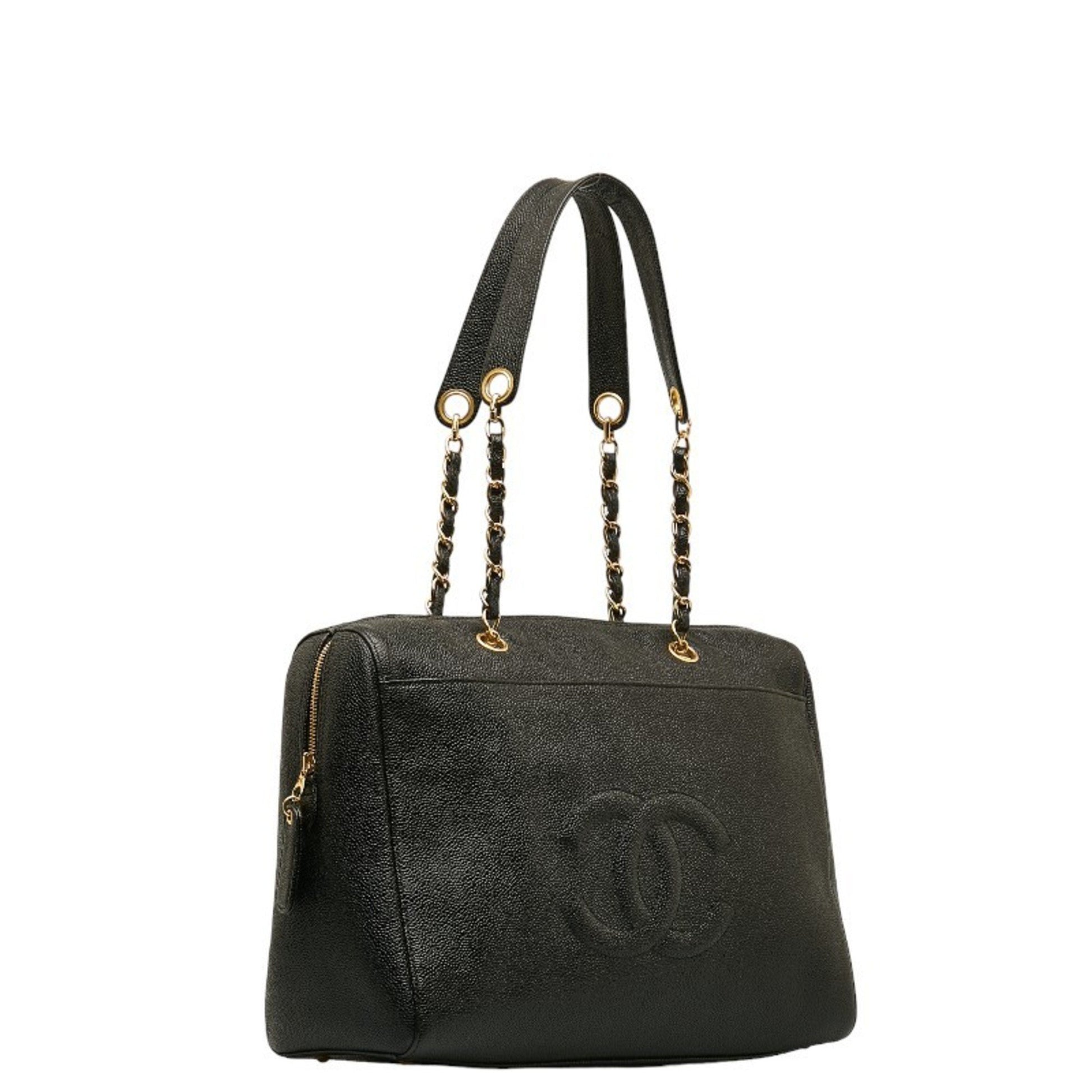 Chanel -, Black, Leather, tote