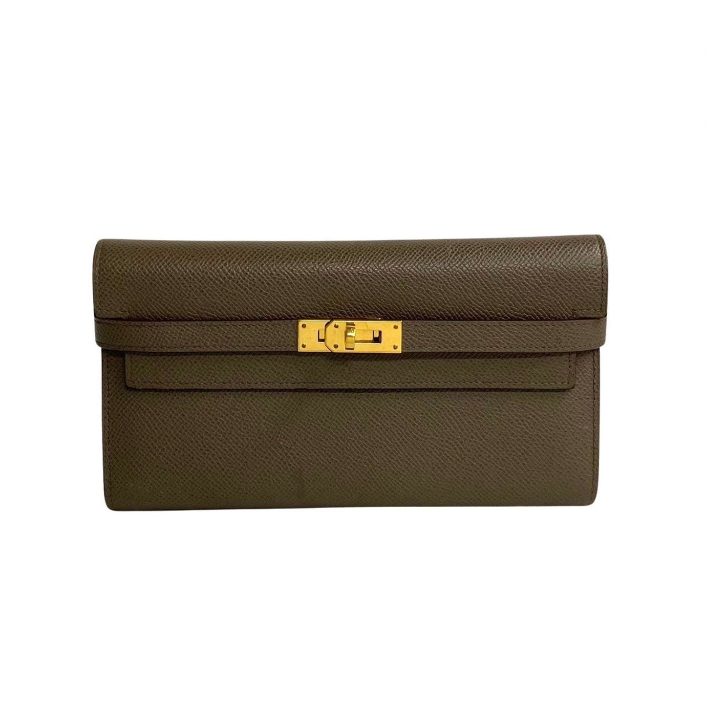 Hermès Kelly, Grey, Leather, wallet