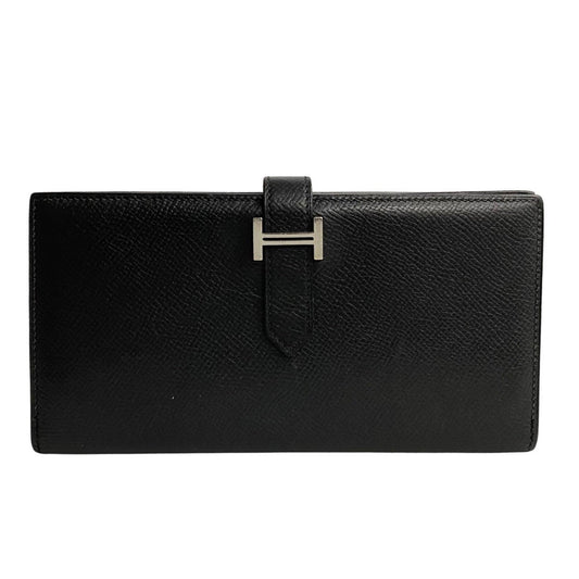 Hermès Béarn, Black, Leather, wallet