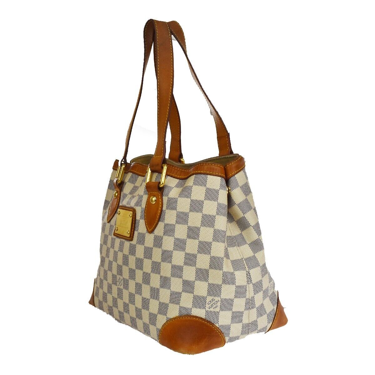 Louis Vuitton Hampstead, White, Canvas, tote