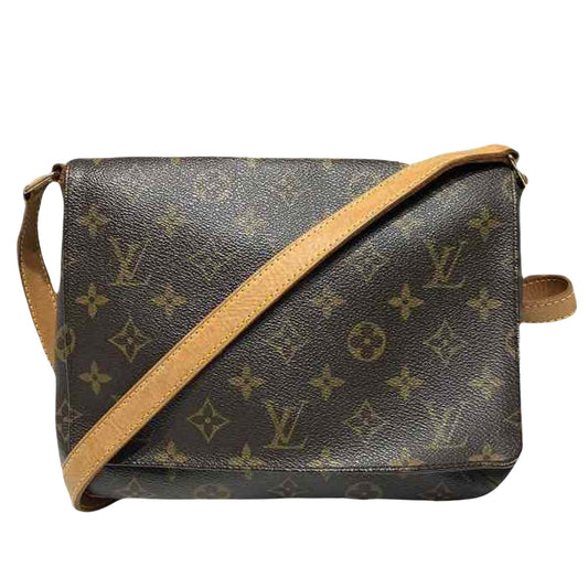 Louis Vuitton Musette Tango, Brown, Canvas, shoulder