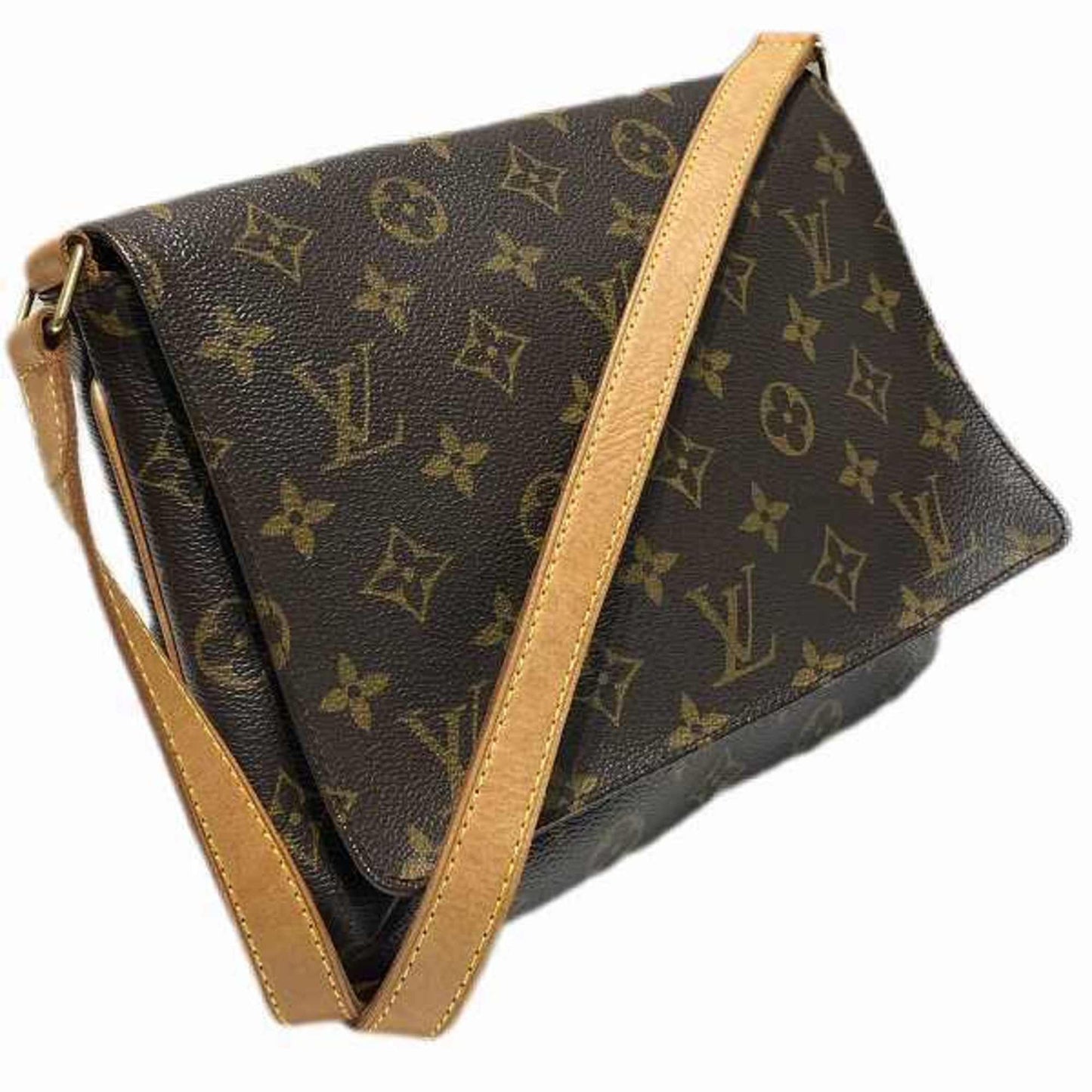 Louis Vuitton Musette Tango, Brown, Canvas, shoulder