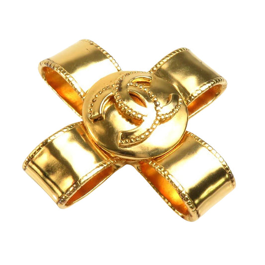 Chanel Cross, Gold, Metal, brooch