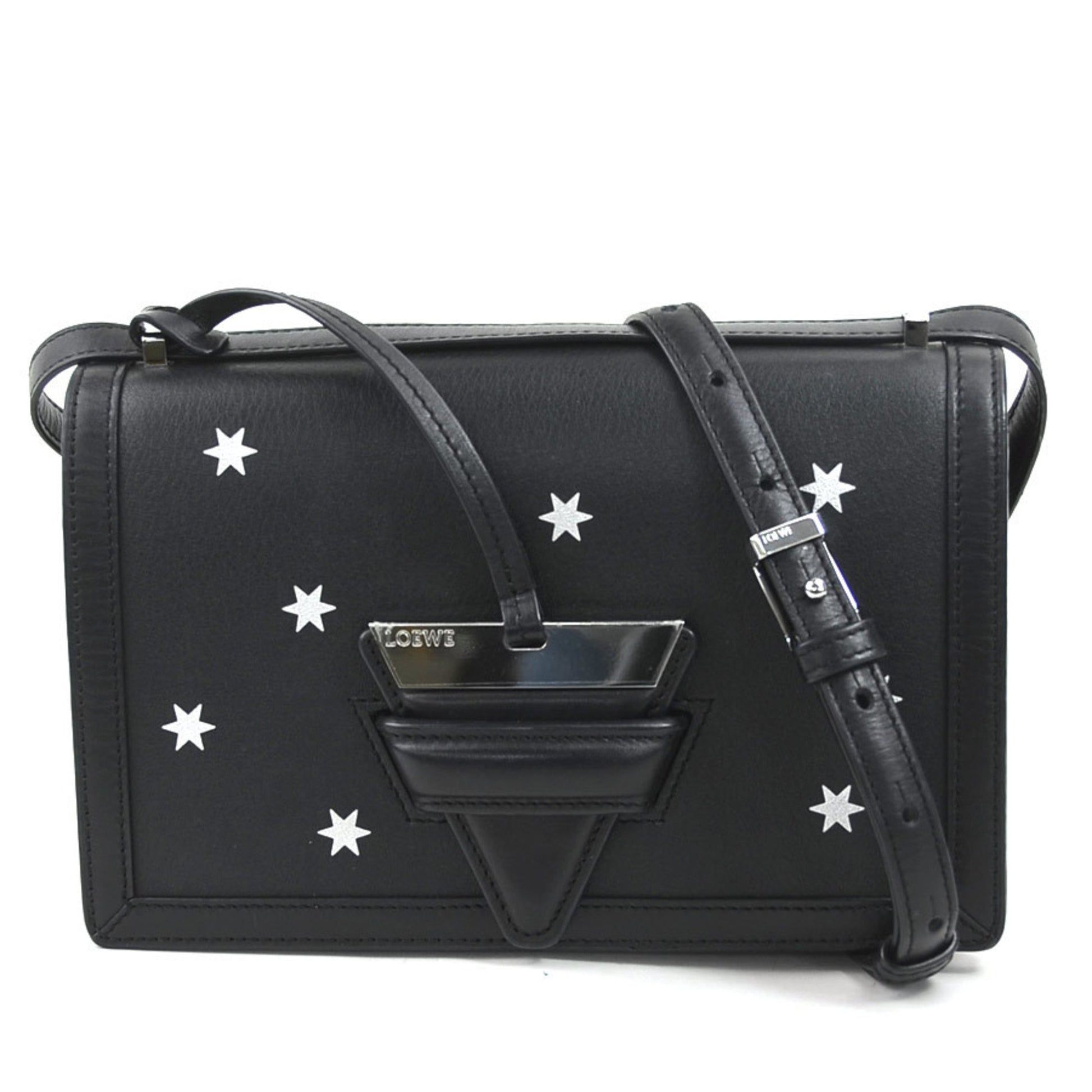 Loewe Barcelona, Black, Leather, shoulder