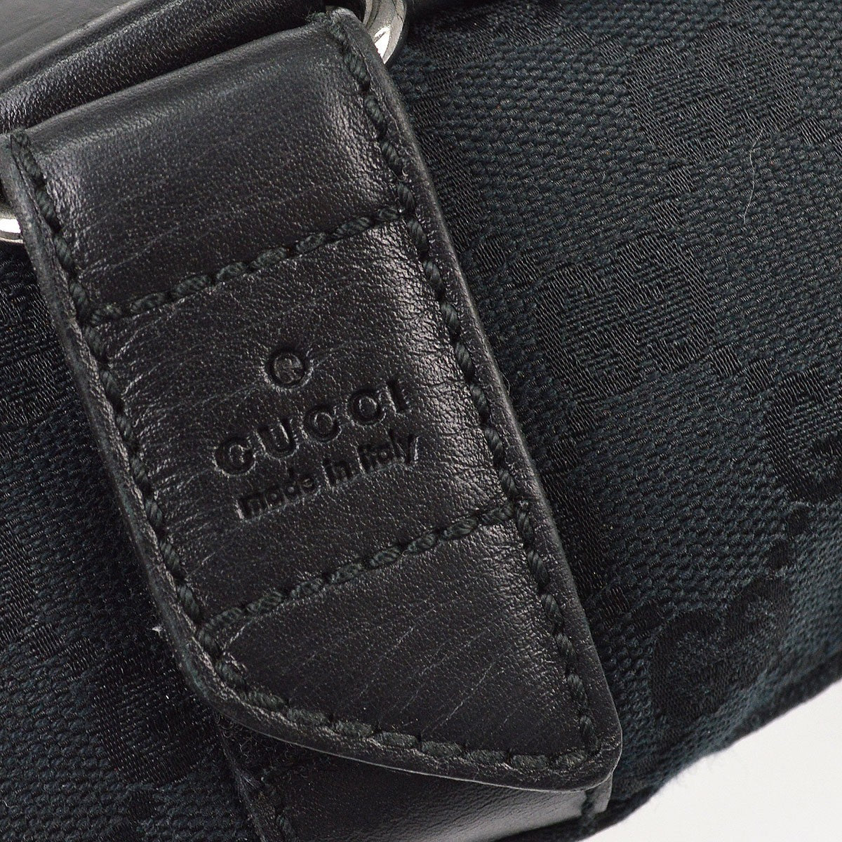 Gucci Waist Belt Bag (Outlet) GG Canvas and Leather, Black, Canvas, Crossbody Bag