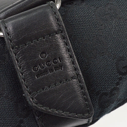 Gucci Waist Belt Bag (Outlet) GG Canvas and Leather, Black, Canvas, Crossbody Bag
