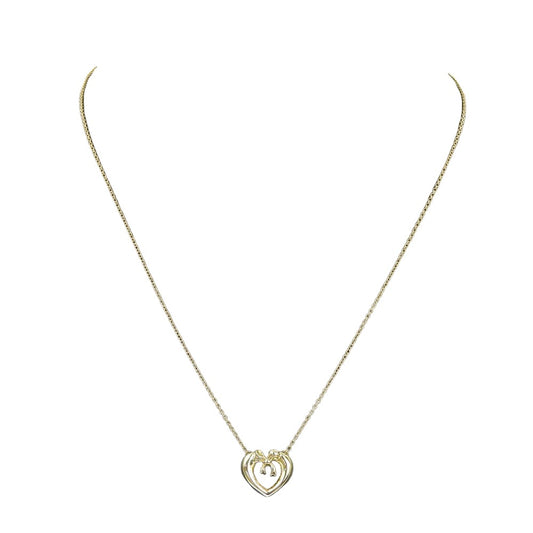 Tiffany & Co Heart Ribbon, Gold, Yellow Gold, necklace