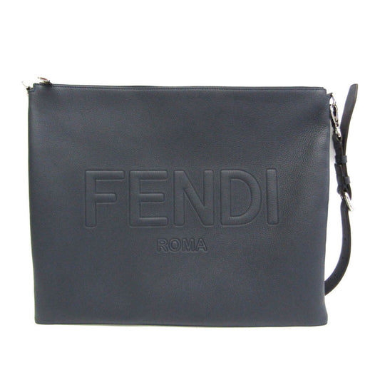 Fendi --, Navy, Leather, clutch