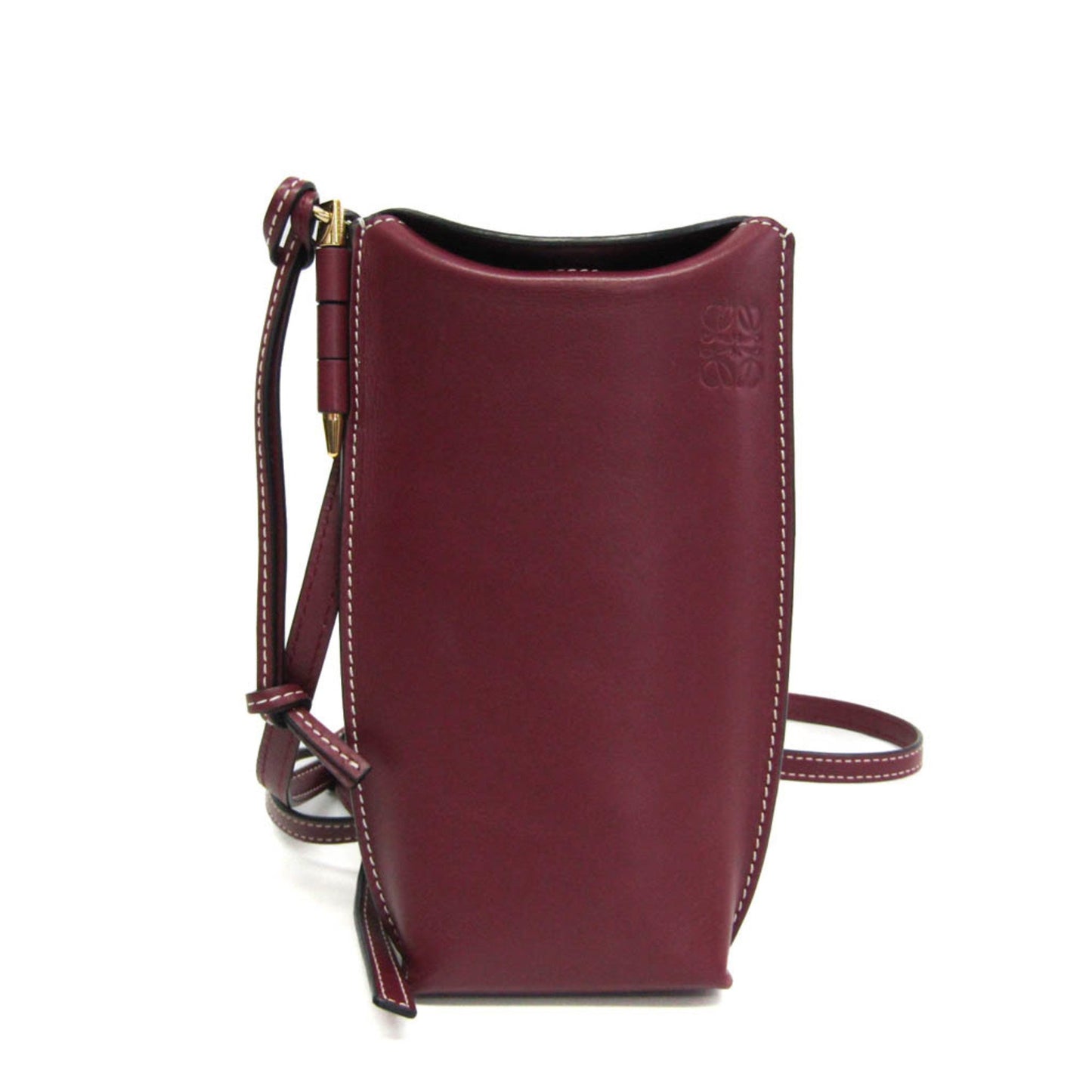 Loewe Gate, Burgundy, Leather, shoulder