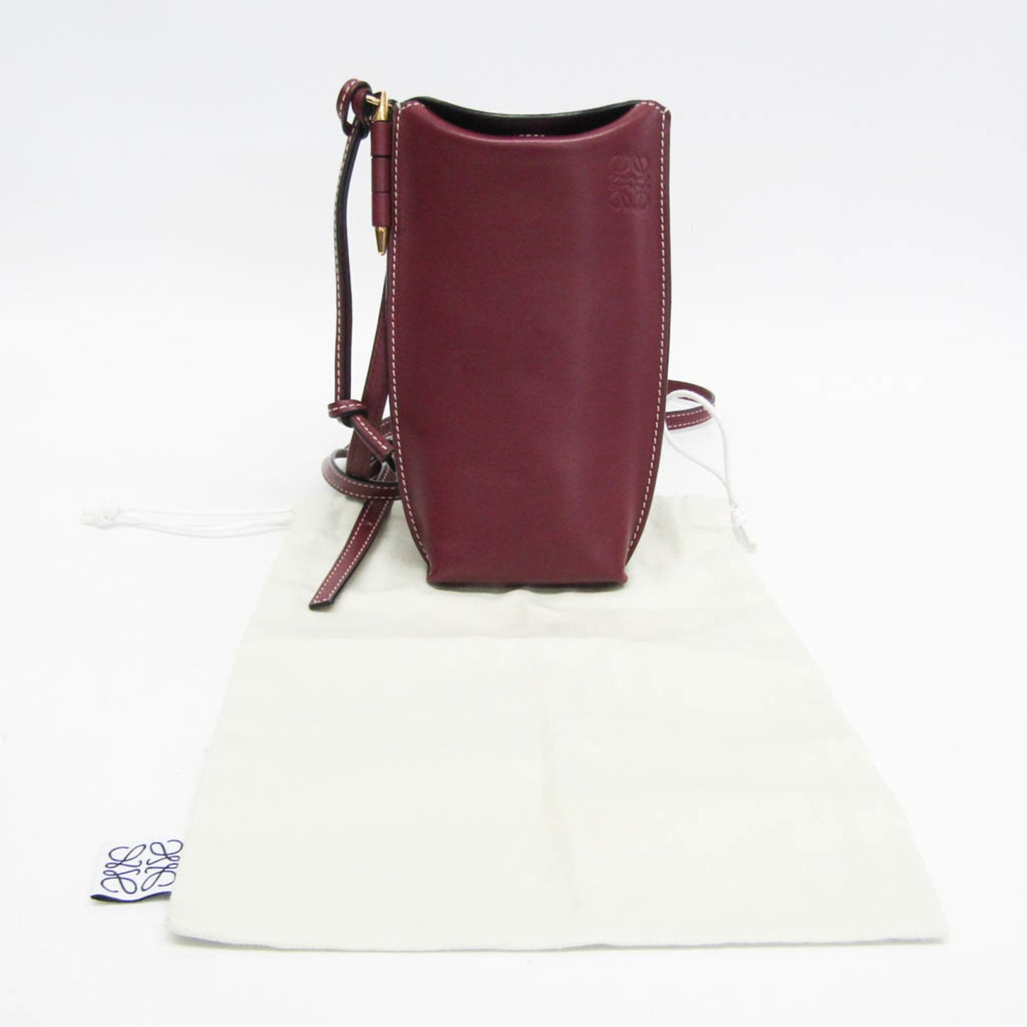 Loewe Gate, Burgundy, Leather, shoulder