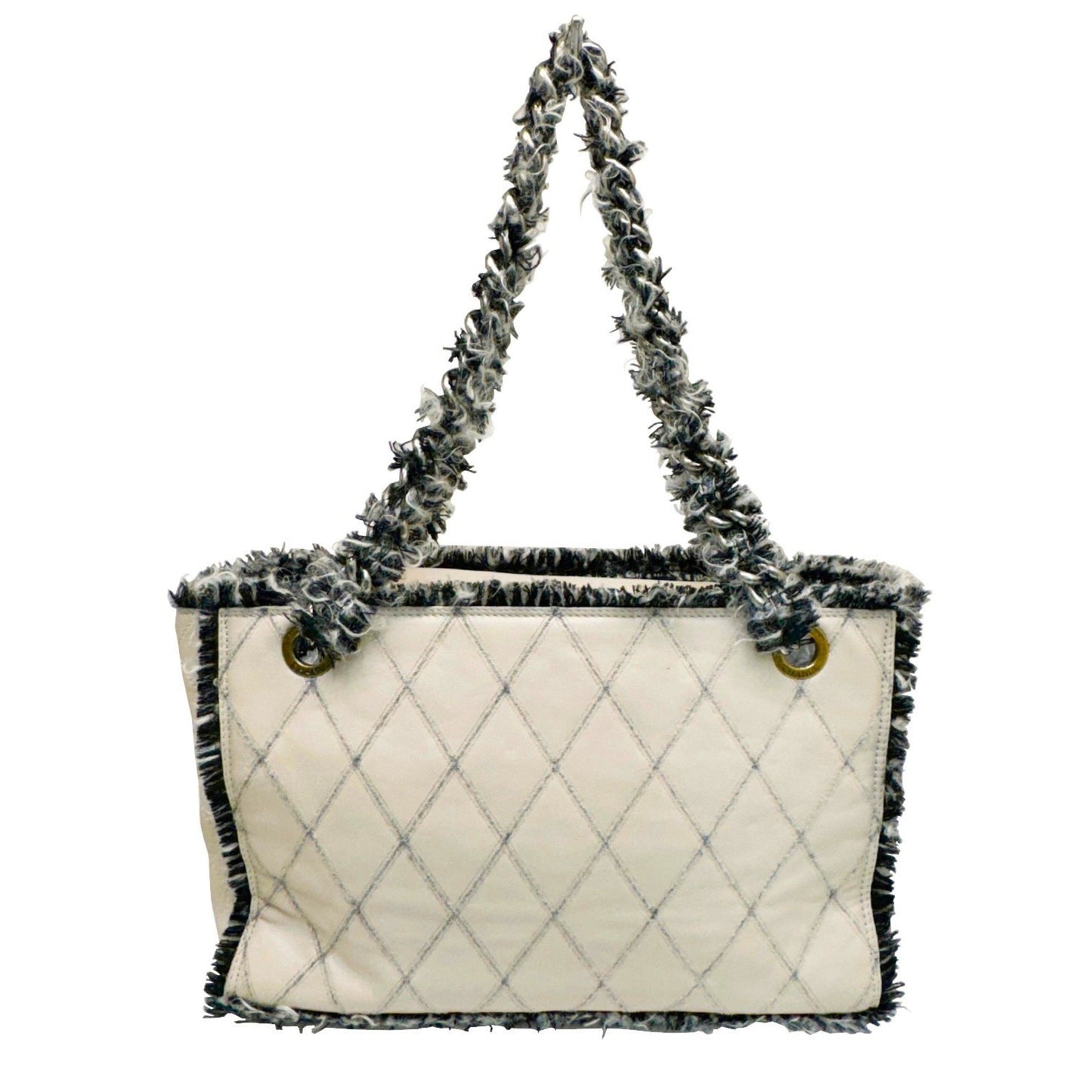 Chanel Coco Mark, White, Leather, tote