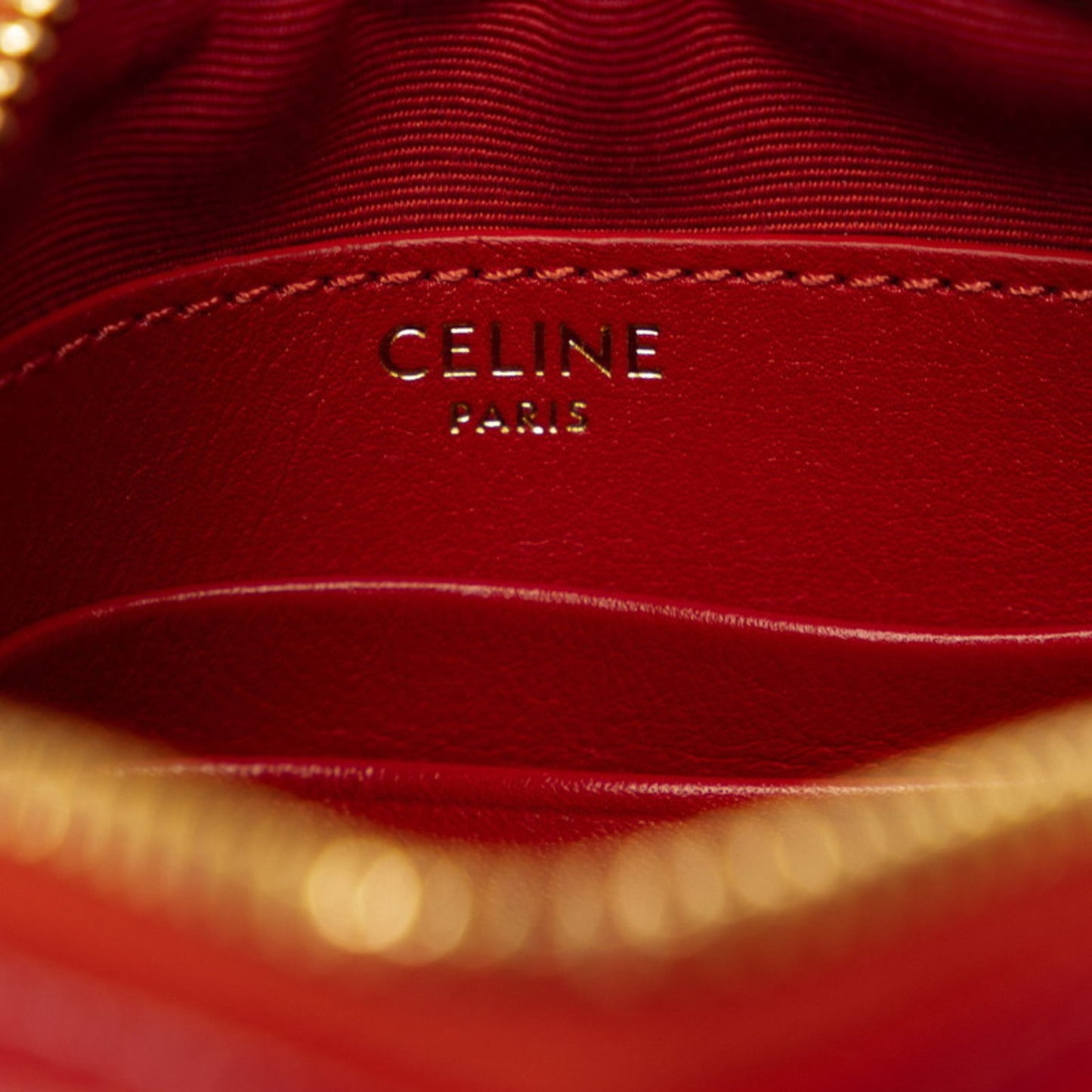 Céline C charm, Red, Leather, shoulder