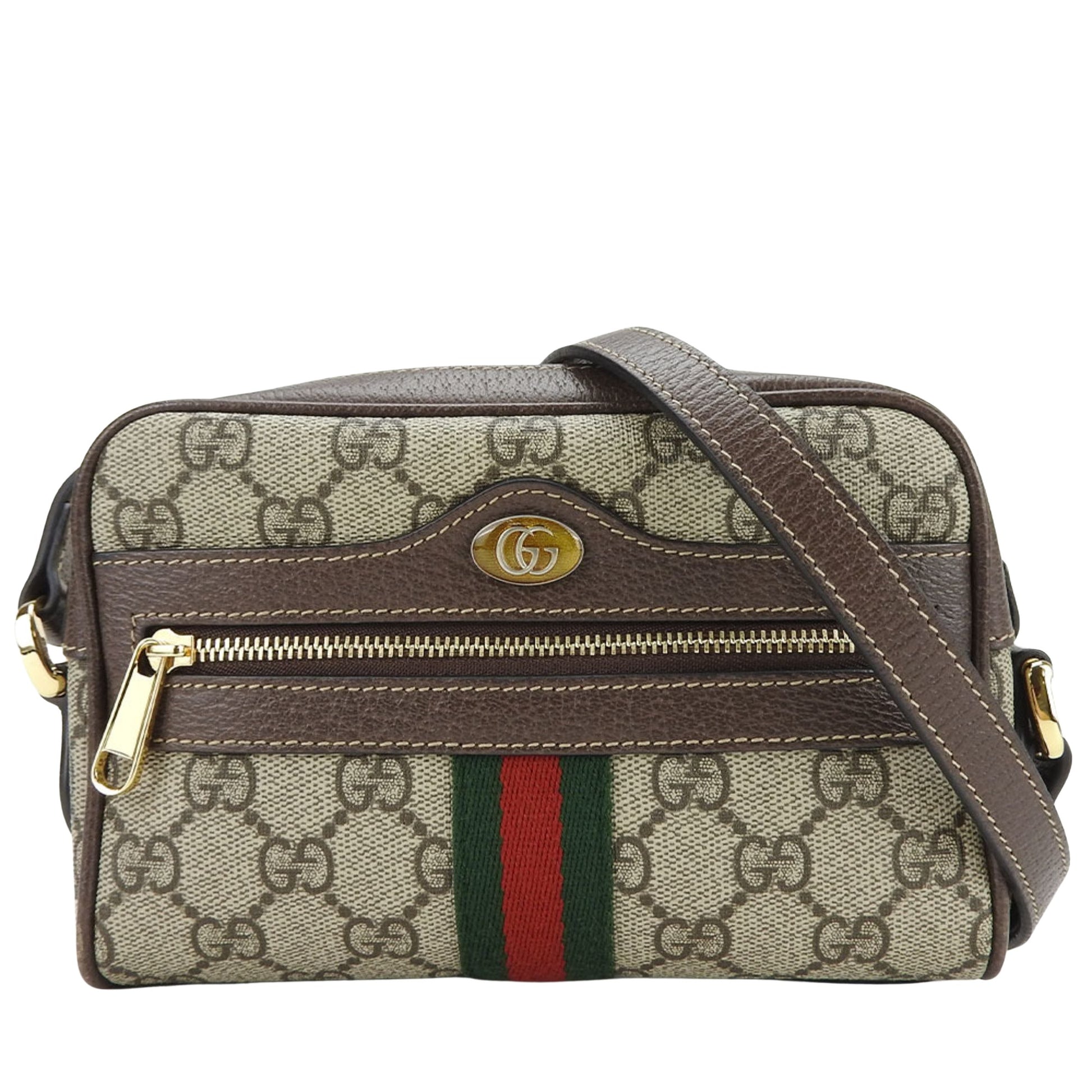 Gucci Ophidia, Brown, Canvas, shoulder