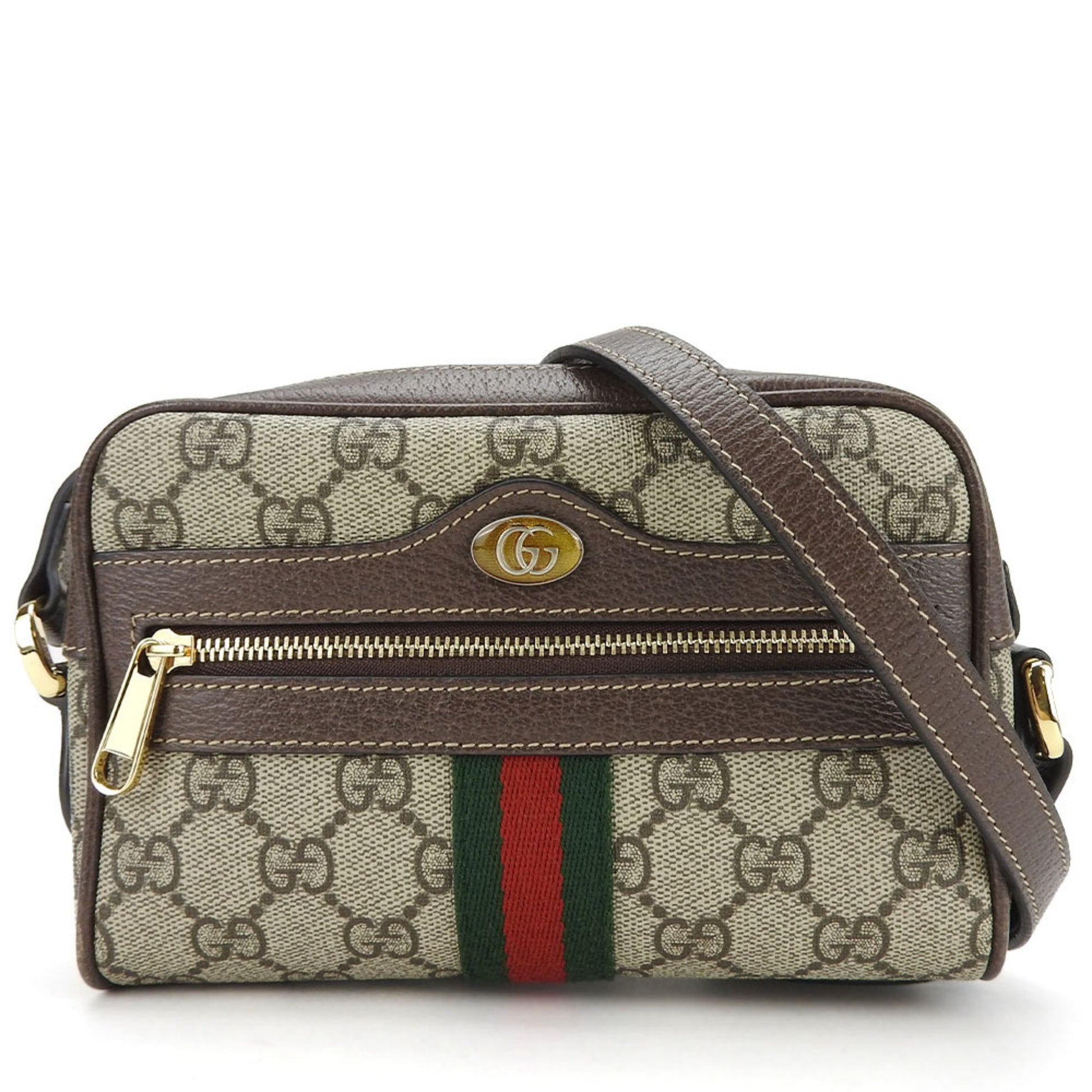 Gucci Ophidia, Brown, Canvas, shoulder