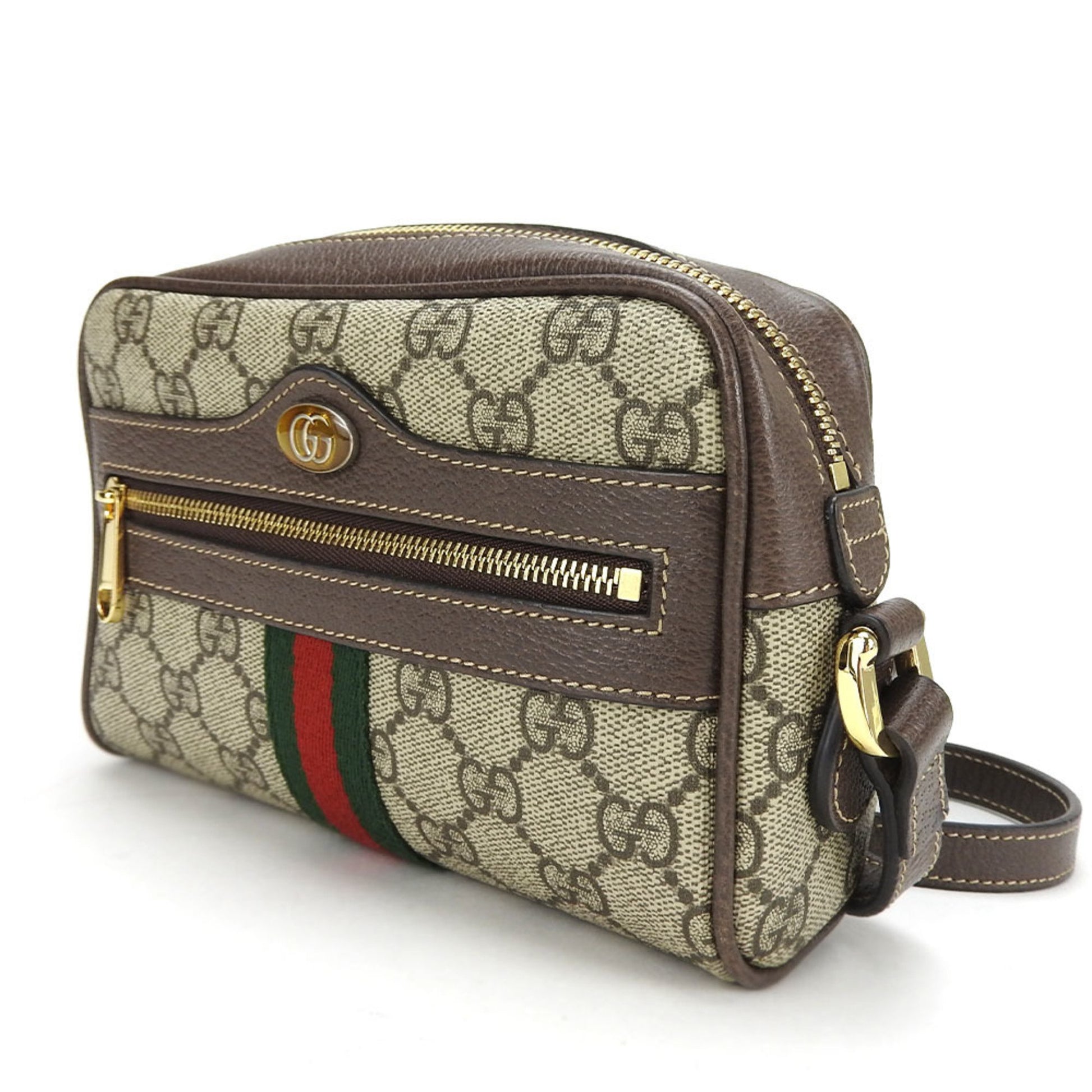 Gucci Ophidia, Brown, Canvas, shoulder