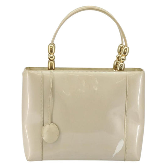 Christian Dior Diorissimo Tote Patent leather, BEIGE, LEATHER, Tote bag