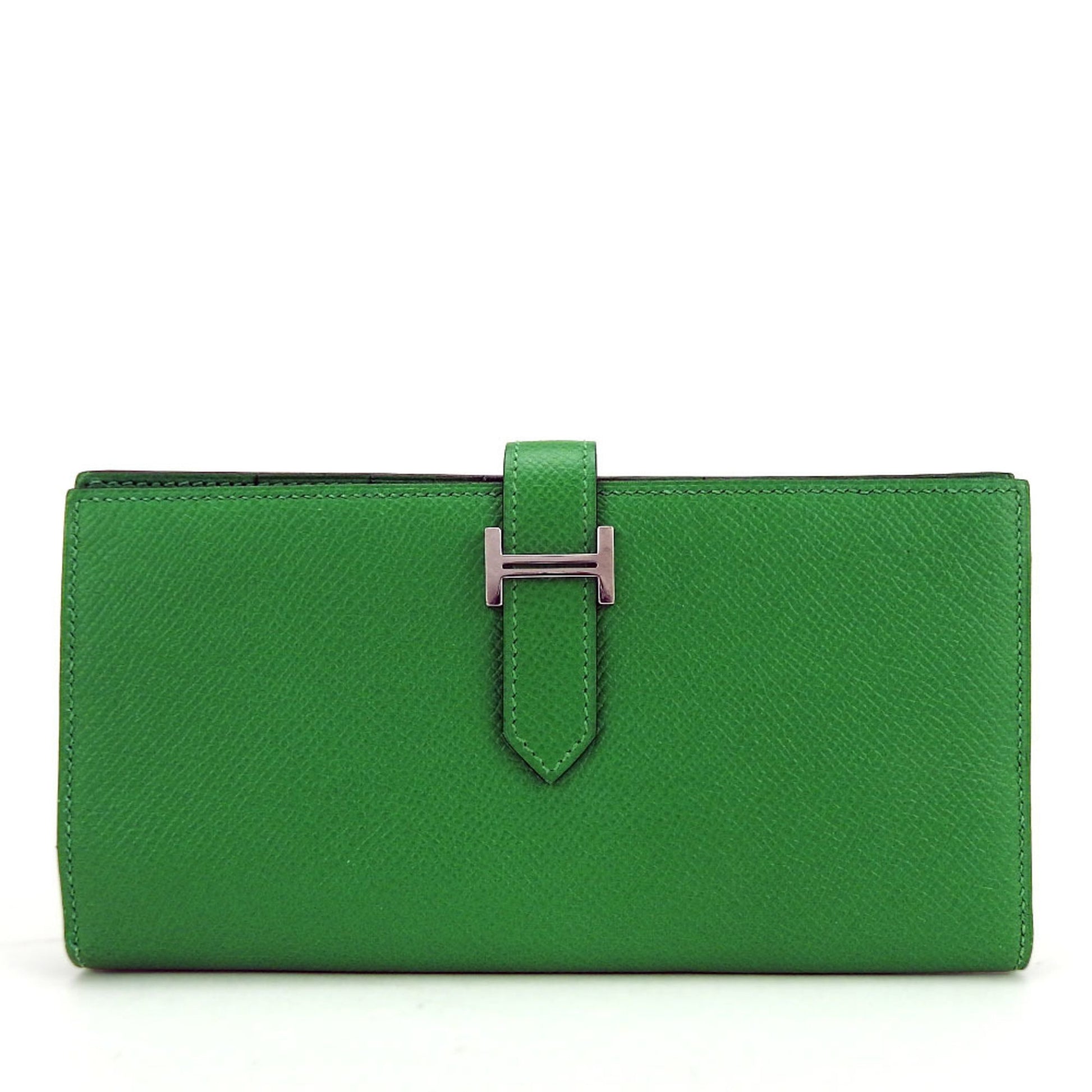 Hermès Béarn, Green, Leather, wallet