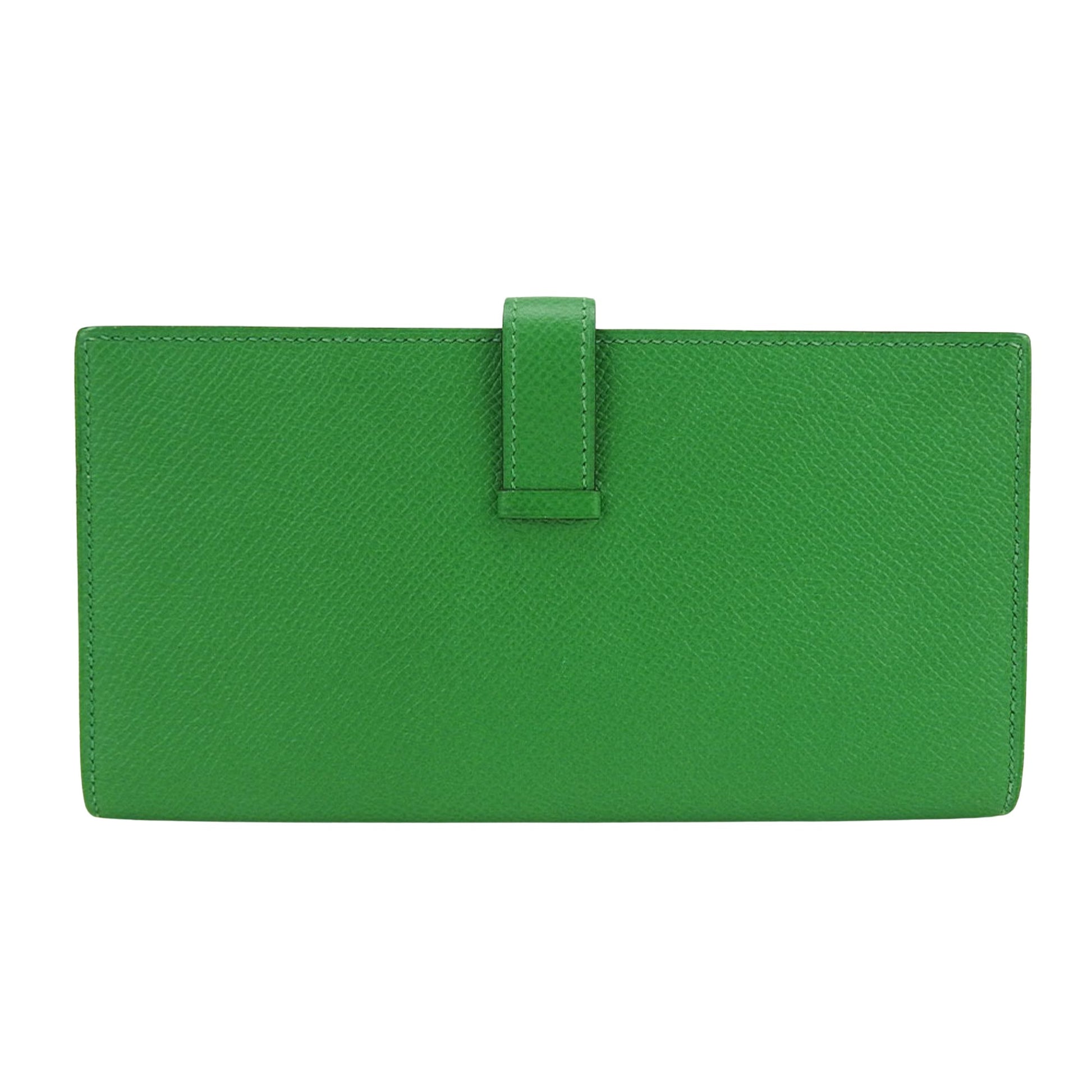 Hermès Béarn, Green, Leather, wallet