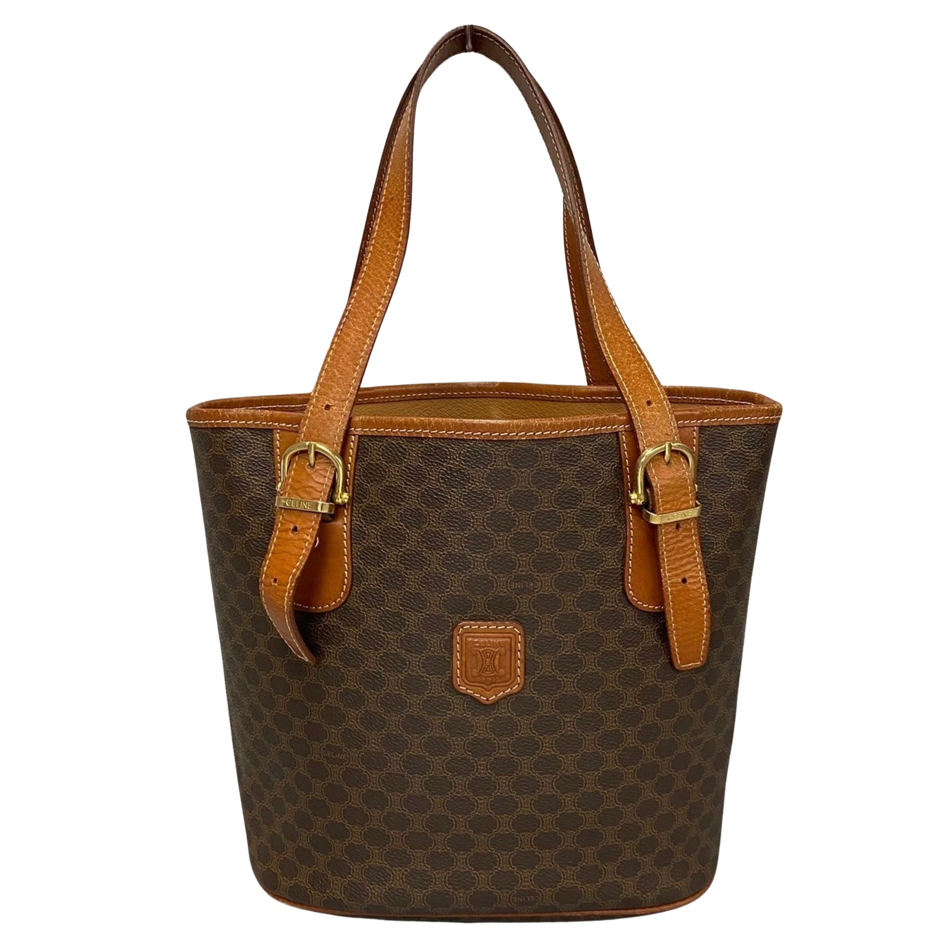 Céline Macadam, Brown, Canvas, tote