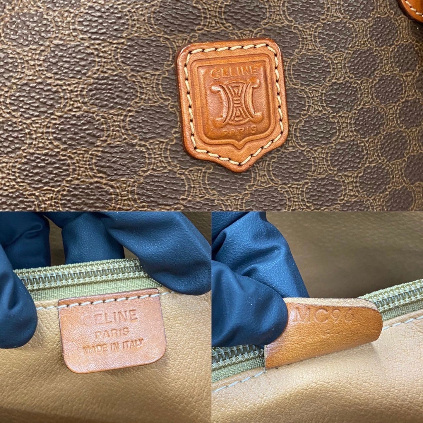 Céline Macadam, Brown, Canvas, tote