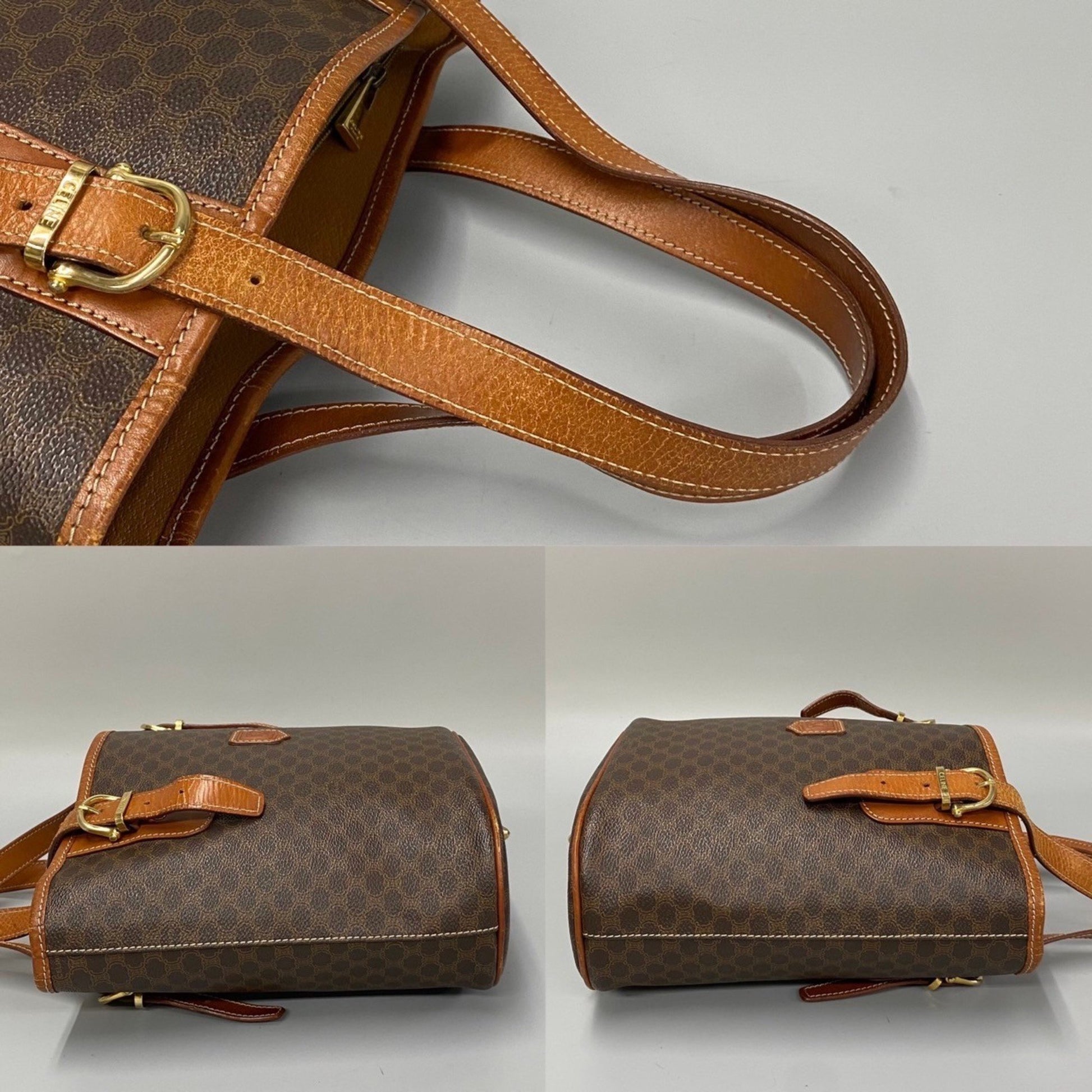 Céline Macadam, Brown, Canvas, tote