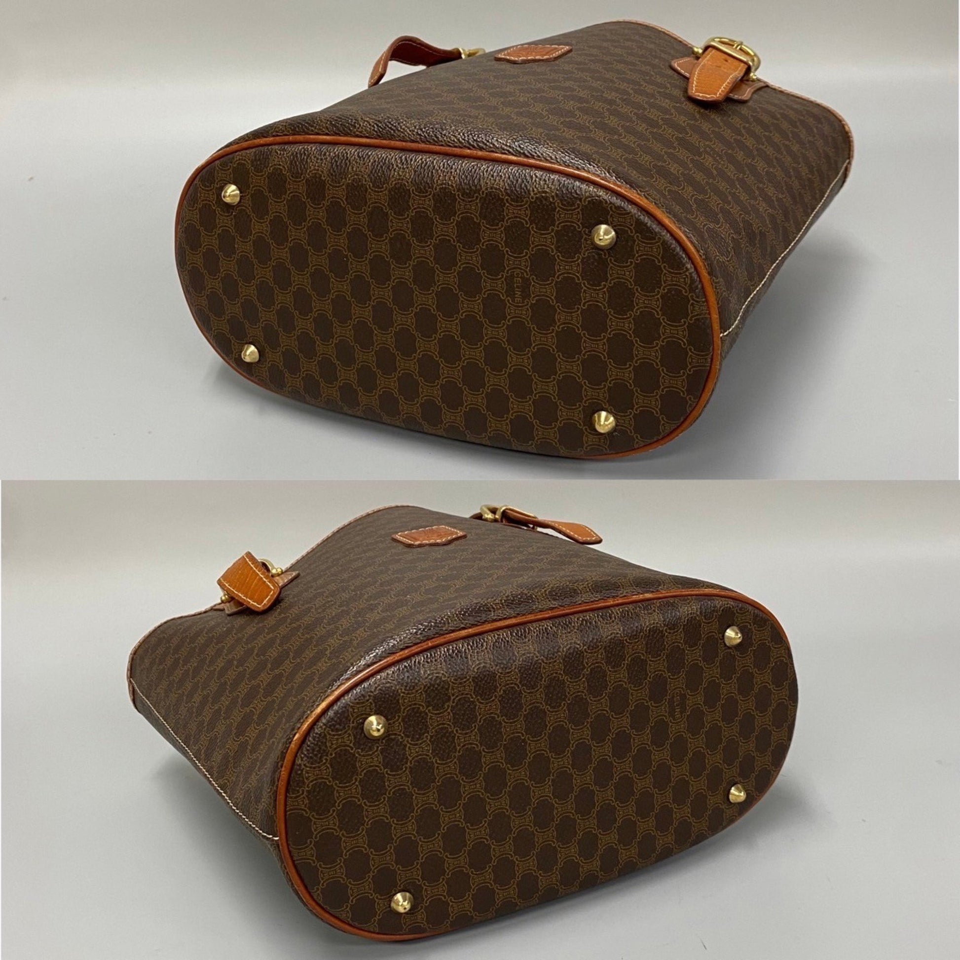 Céline Macadam, Brown, Canvas, tote