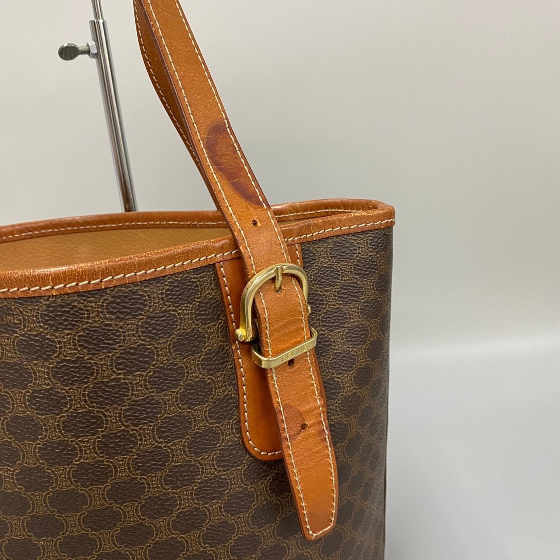 Céline Macadam, Brown, Canvas, tote