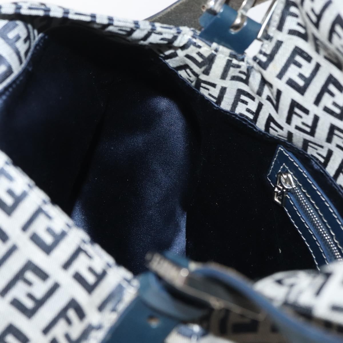 Fendi Baguette Zucchino Canvas, Navy, Canvas, Handbag