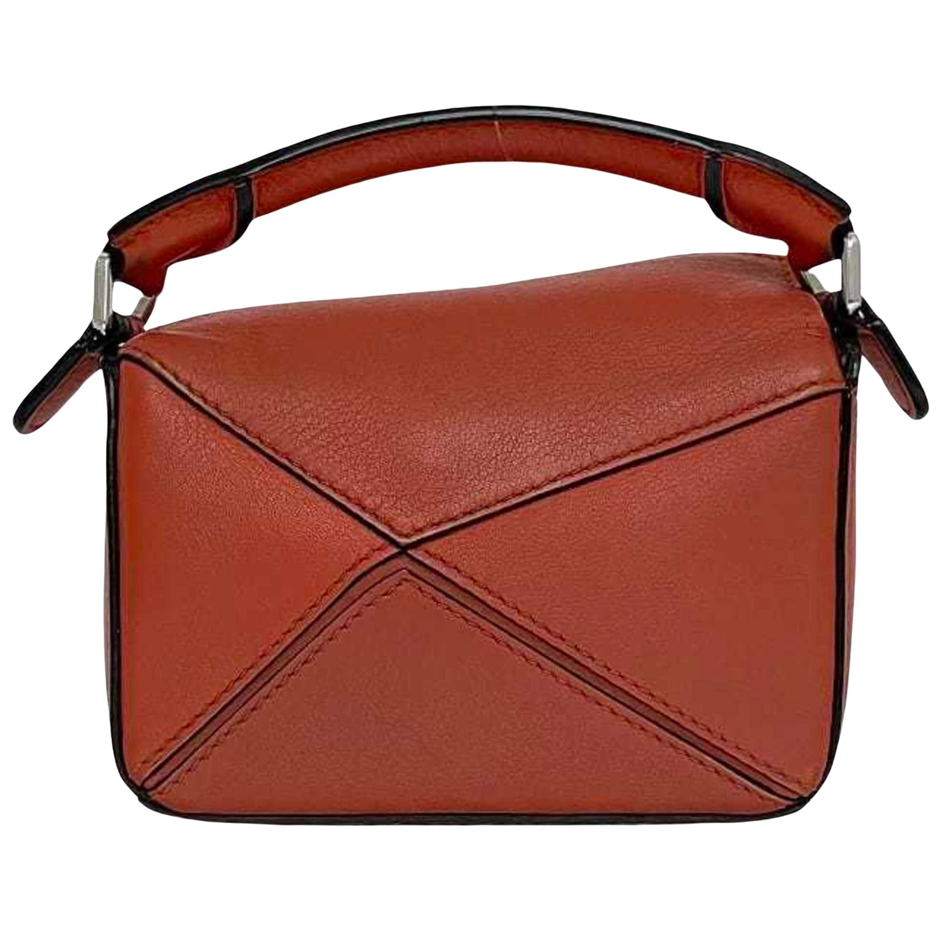 Loewe Puzzle, Orange, Leather, handbag