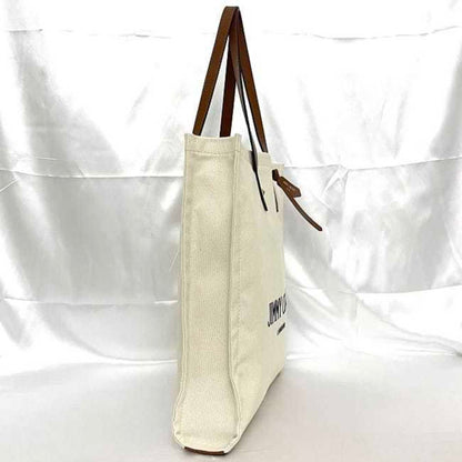 Jimmy Choo, White, Canvas, tote