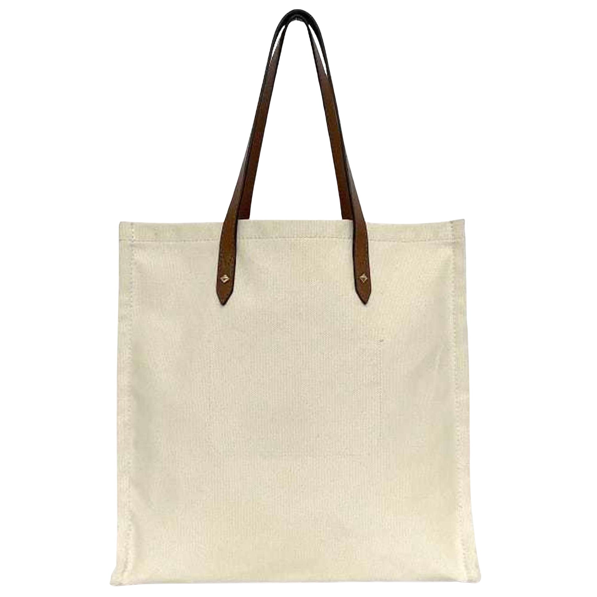 Jimmy Choo, White, Canvas, tote