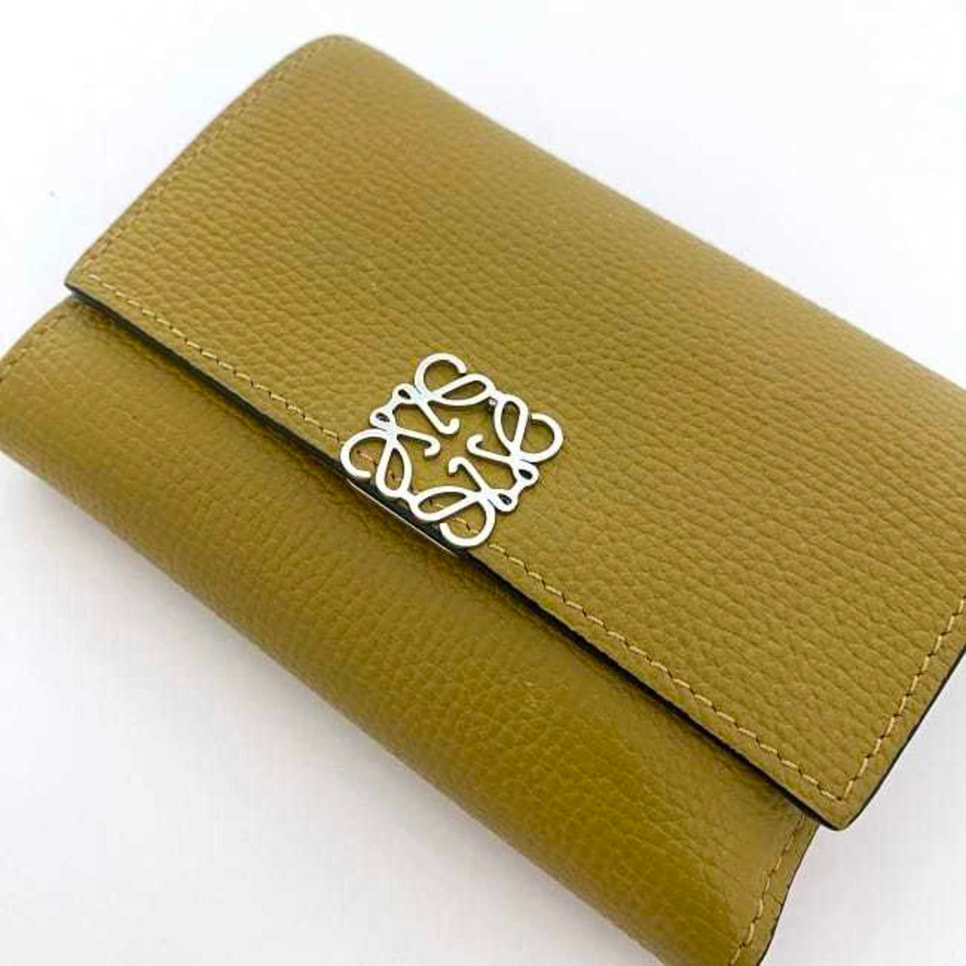 Loewe Anagram, Khaki, Leather, wallet