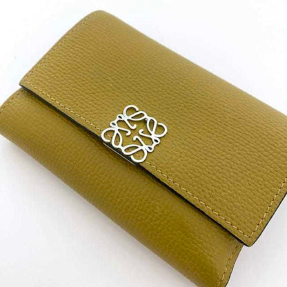 Loewe Anagram, Khaki, Leather, wallet