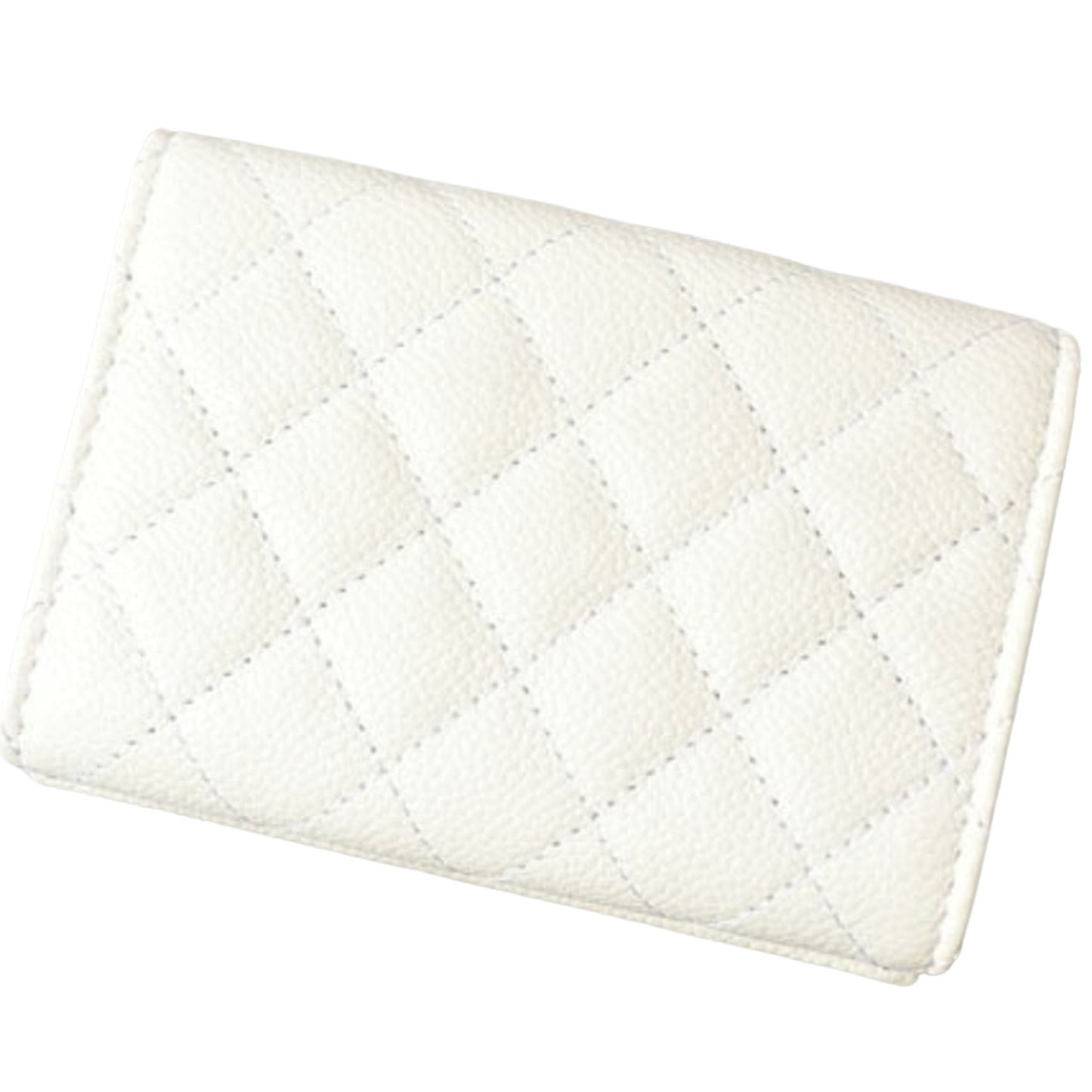 Chanel Boy, White, Leather, wallet