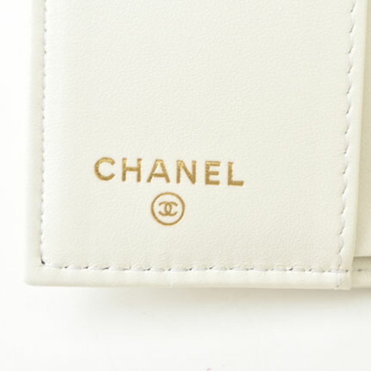 Chanel Boy, White, Leather, wallet