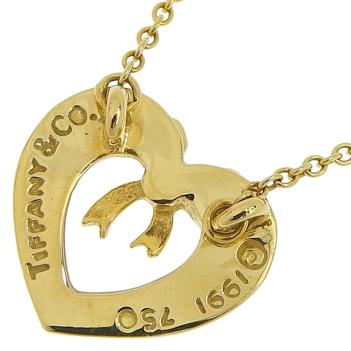 Tiffany & Co Ribbon, Gold, Yellow Gold, necklace