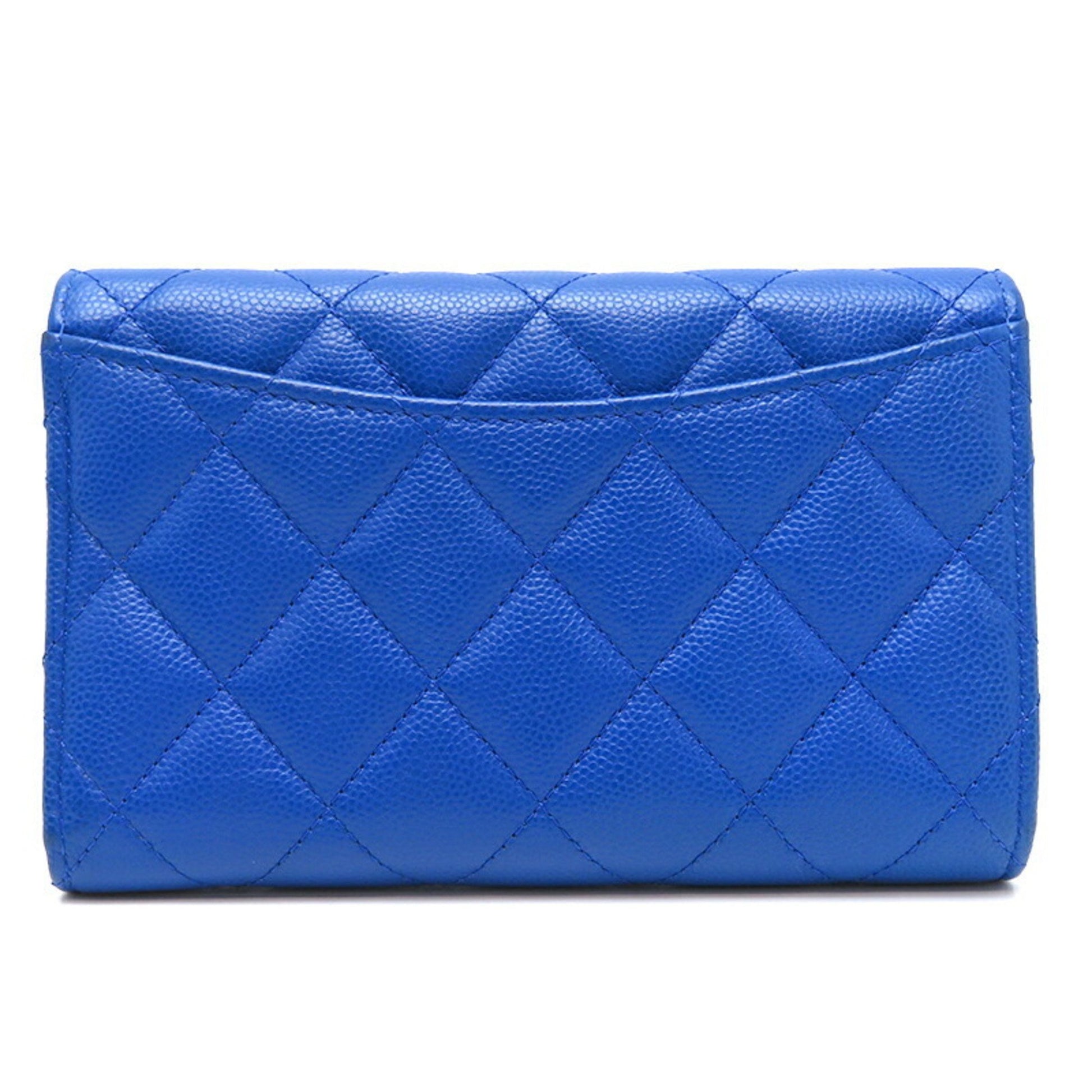 Chanel Matelassé, Blue, Leather, wallet