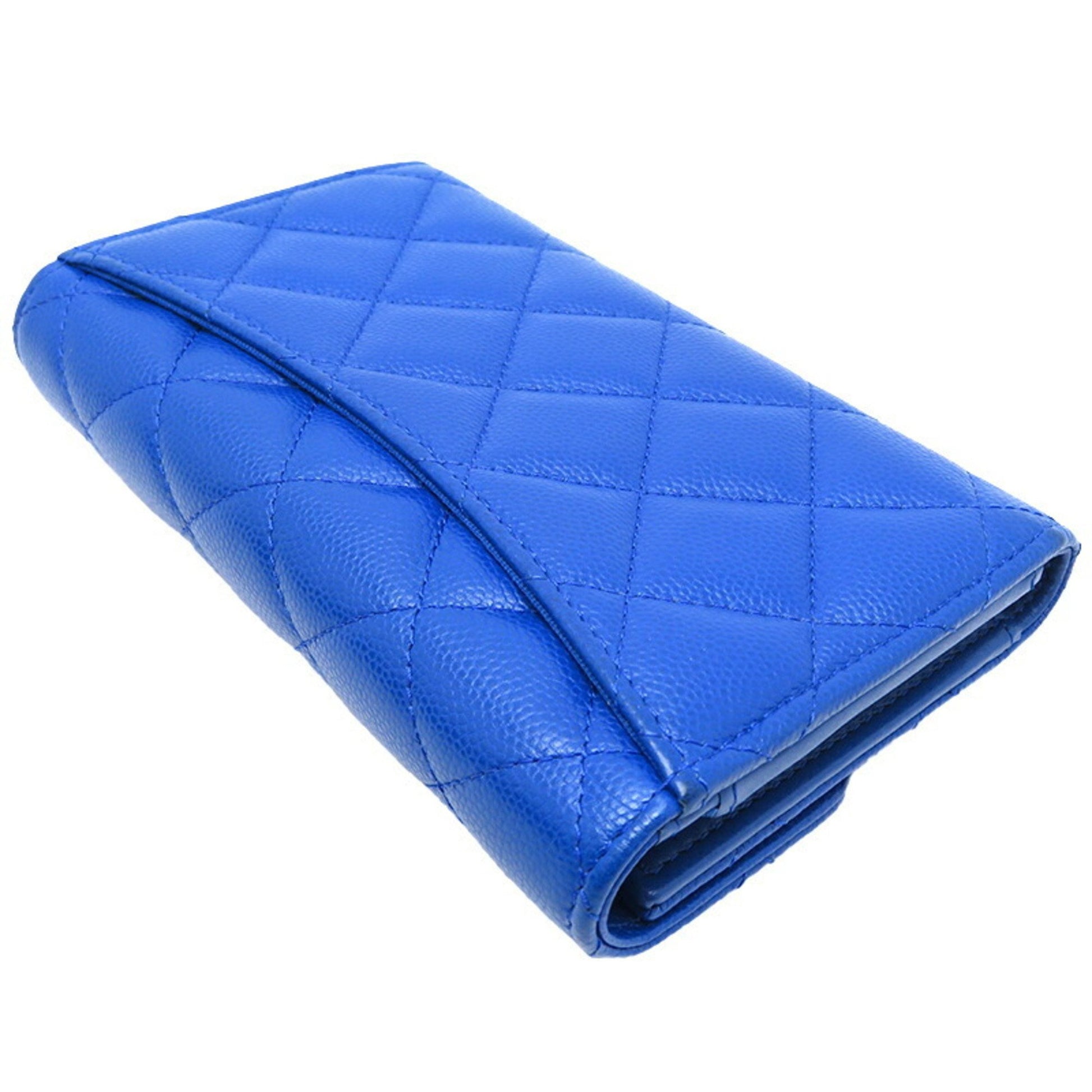 Chanel Matelassé, Blue, Leather, wallet