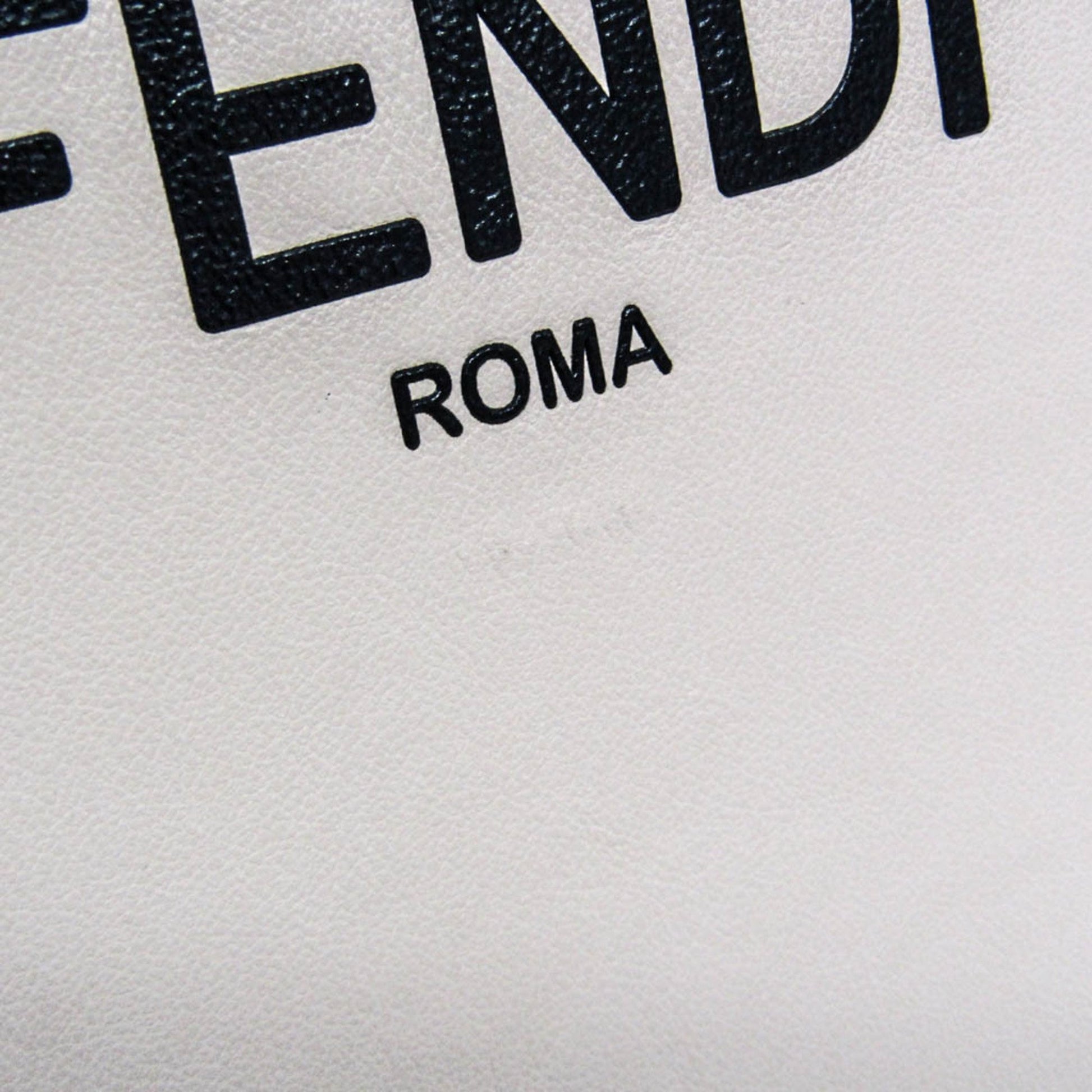 Fendi Logo shopper, Beige, Leather, shoulder