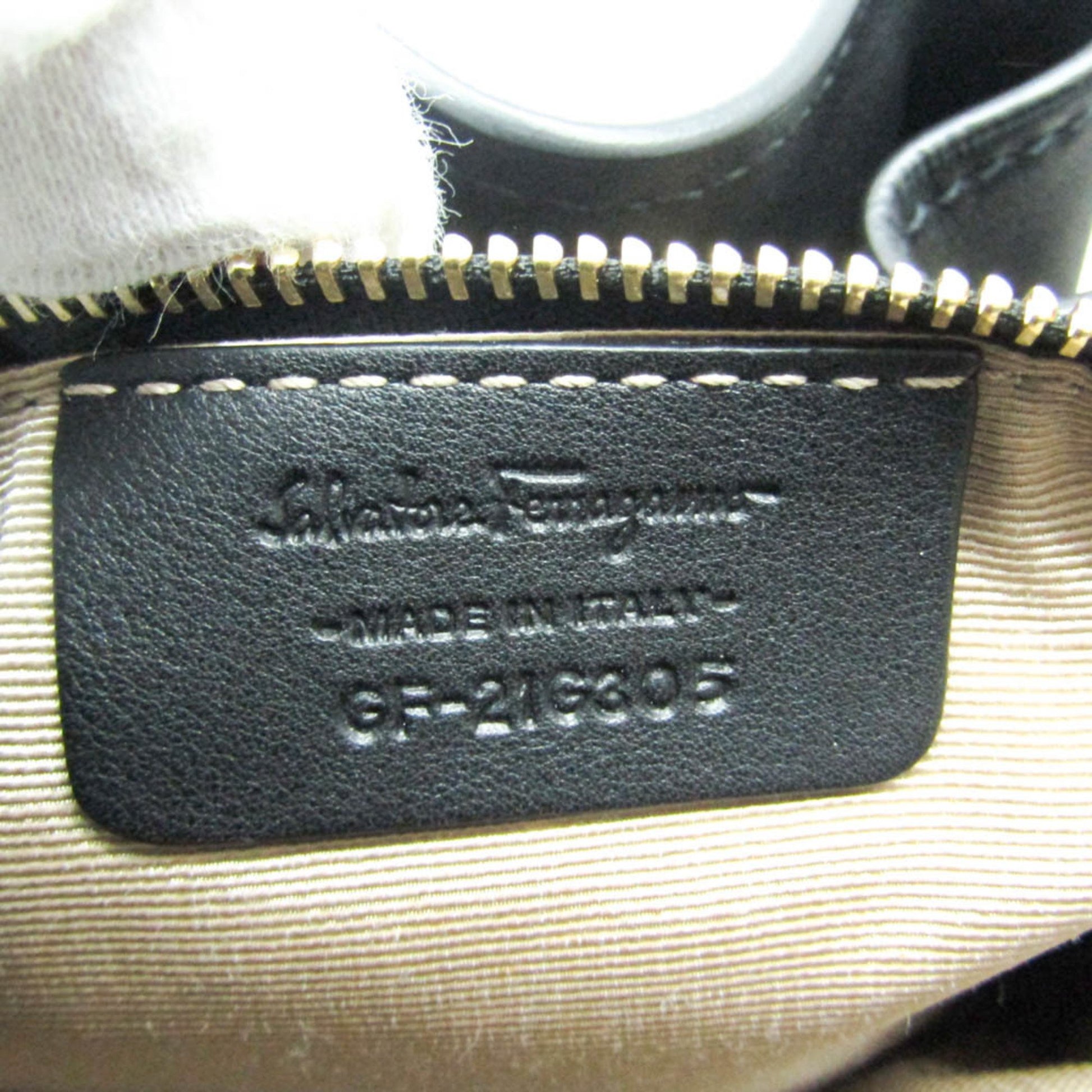 Salvatore Ferragamo Gancini, Beige, Canvas, handbag