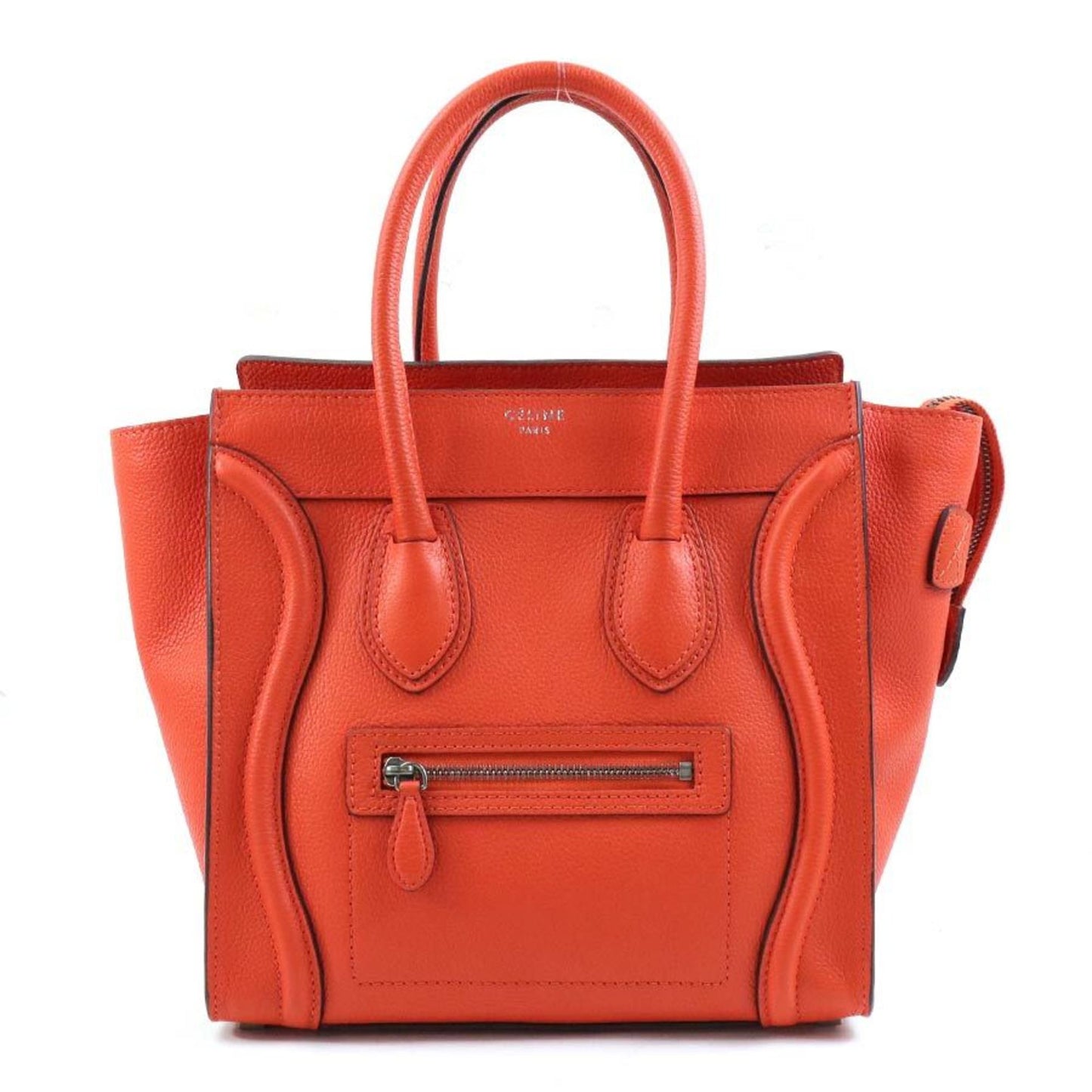 Céline Luggage, Red, Leather, handbag