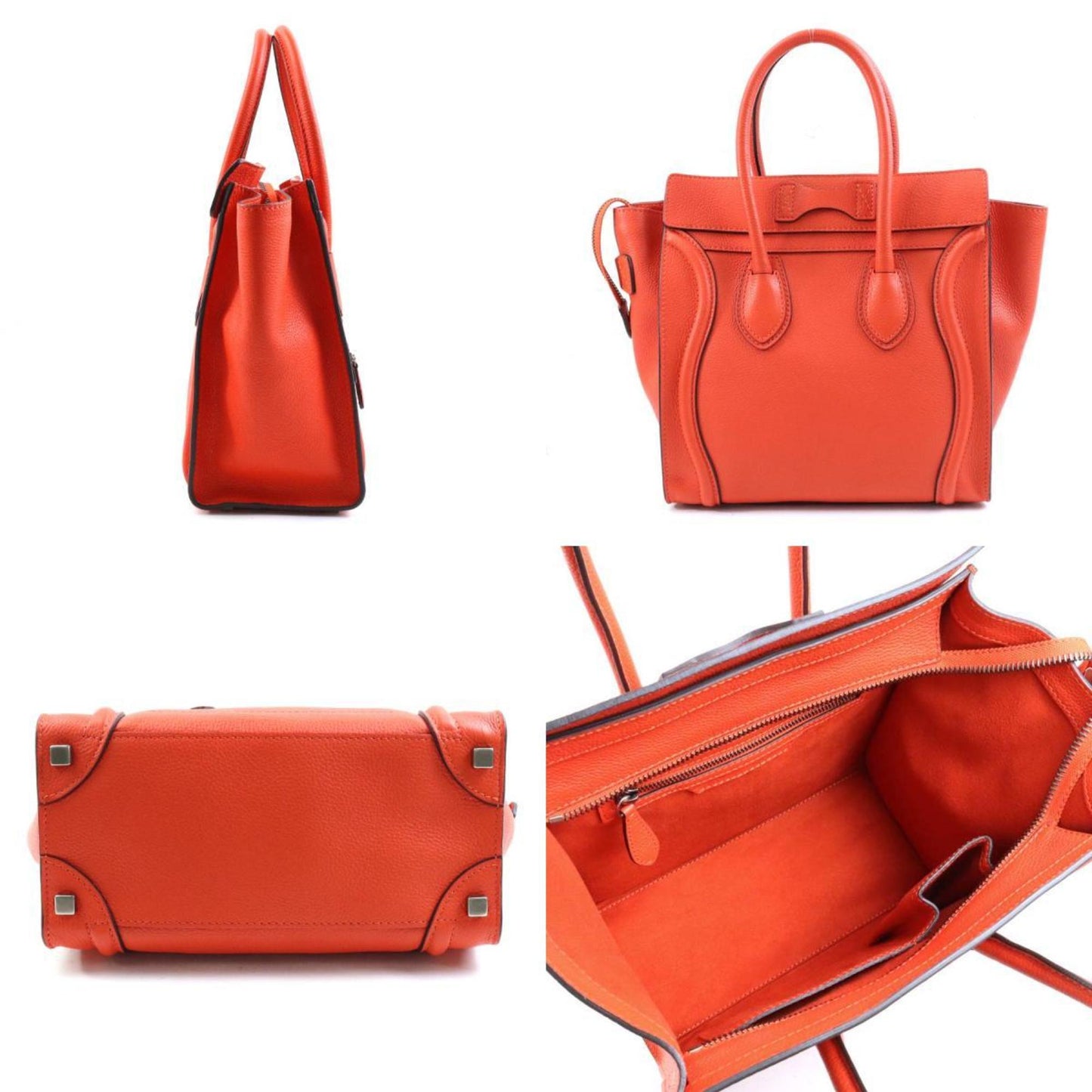 Céline Luggage, Red, Leather, handbag