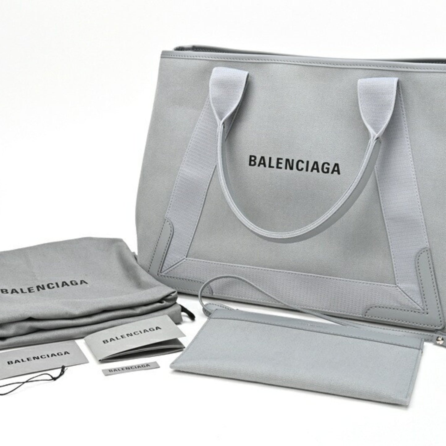 Balenciaga Navy Cabas, Grey, Canvas, tote