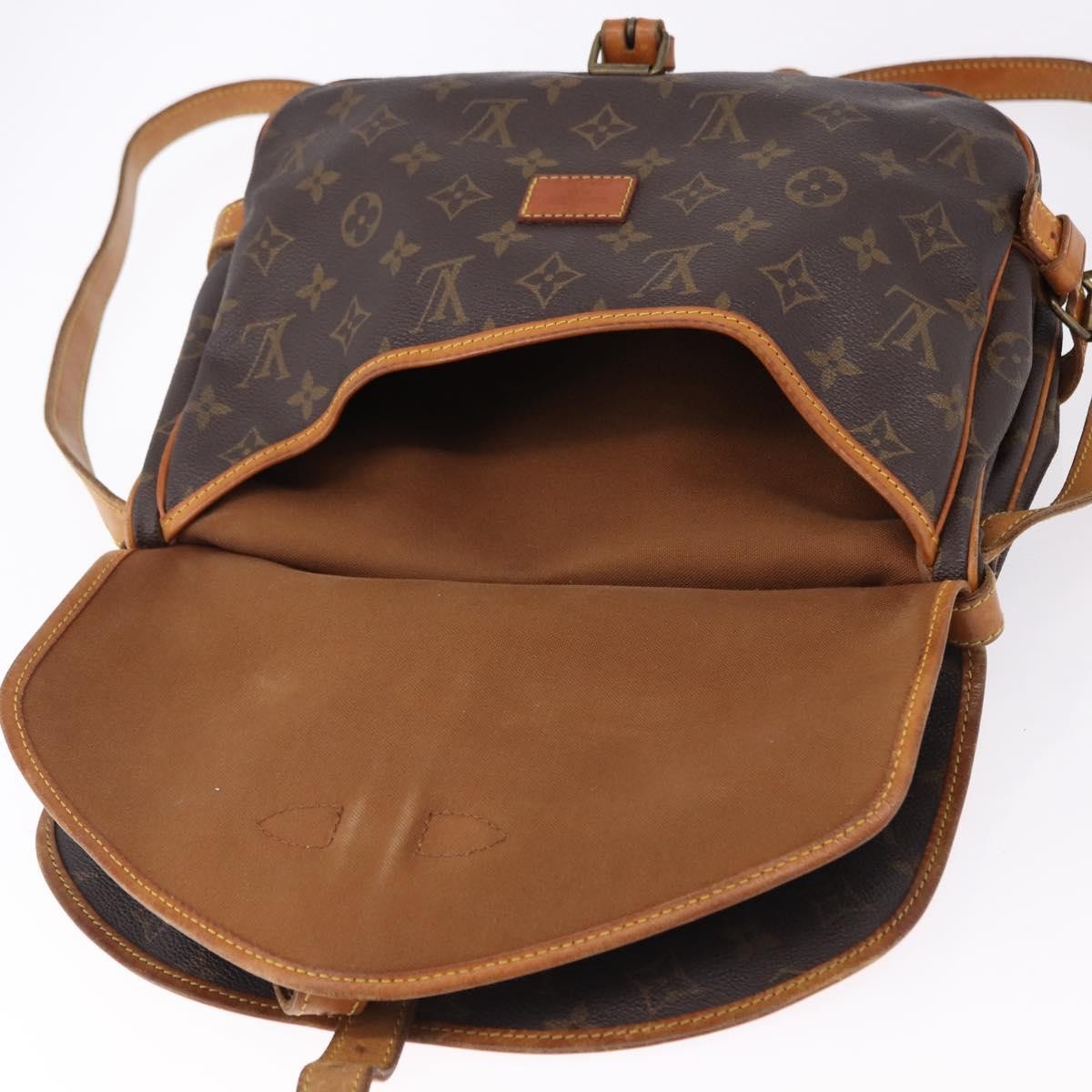 Louis Vuitton Saumur Canvas, Brown, Canvas, Shoulder Bag