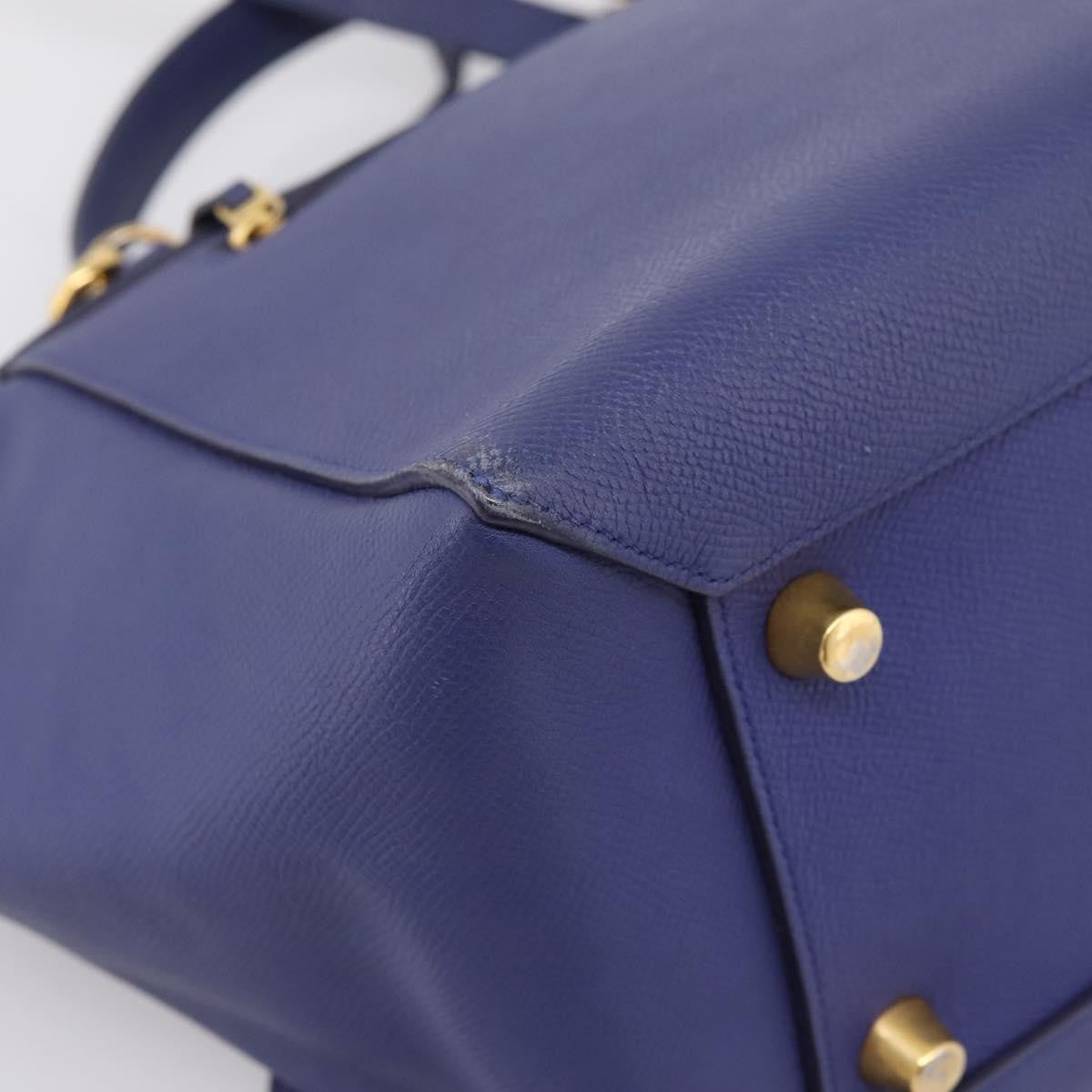 Celine Belt Leather, Blue, Leather, Handbag