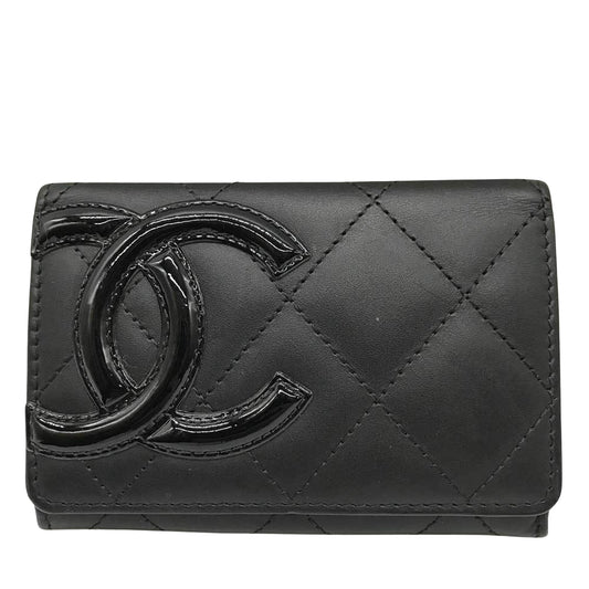 Chanel Cambon, Black, Leather, wallet